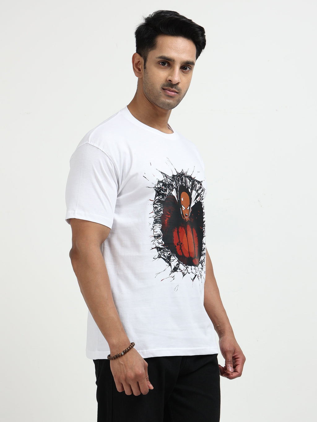 White Round Neck Bio Wash Single Jersey