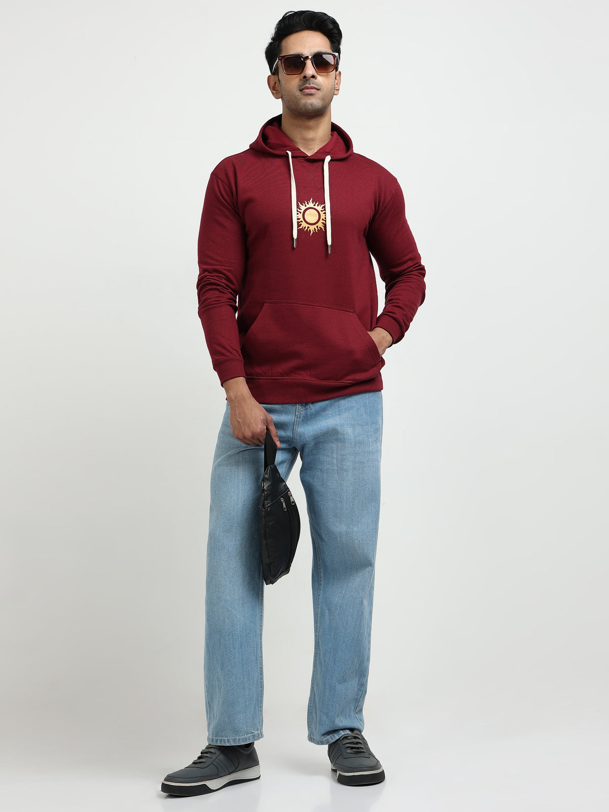 Maroon Hoodie Bio Wash Fleece