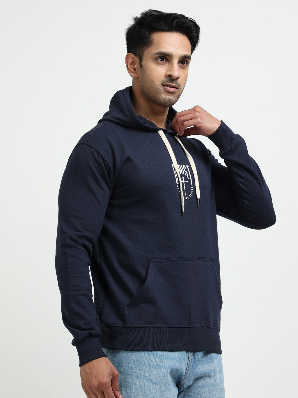 Navy Blue Hoodie Bio Wash Fleece