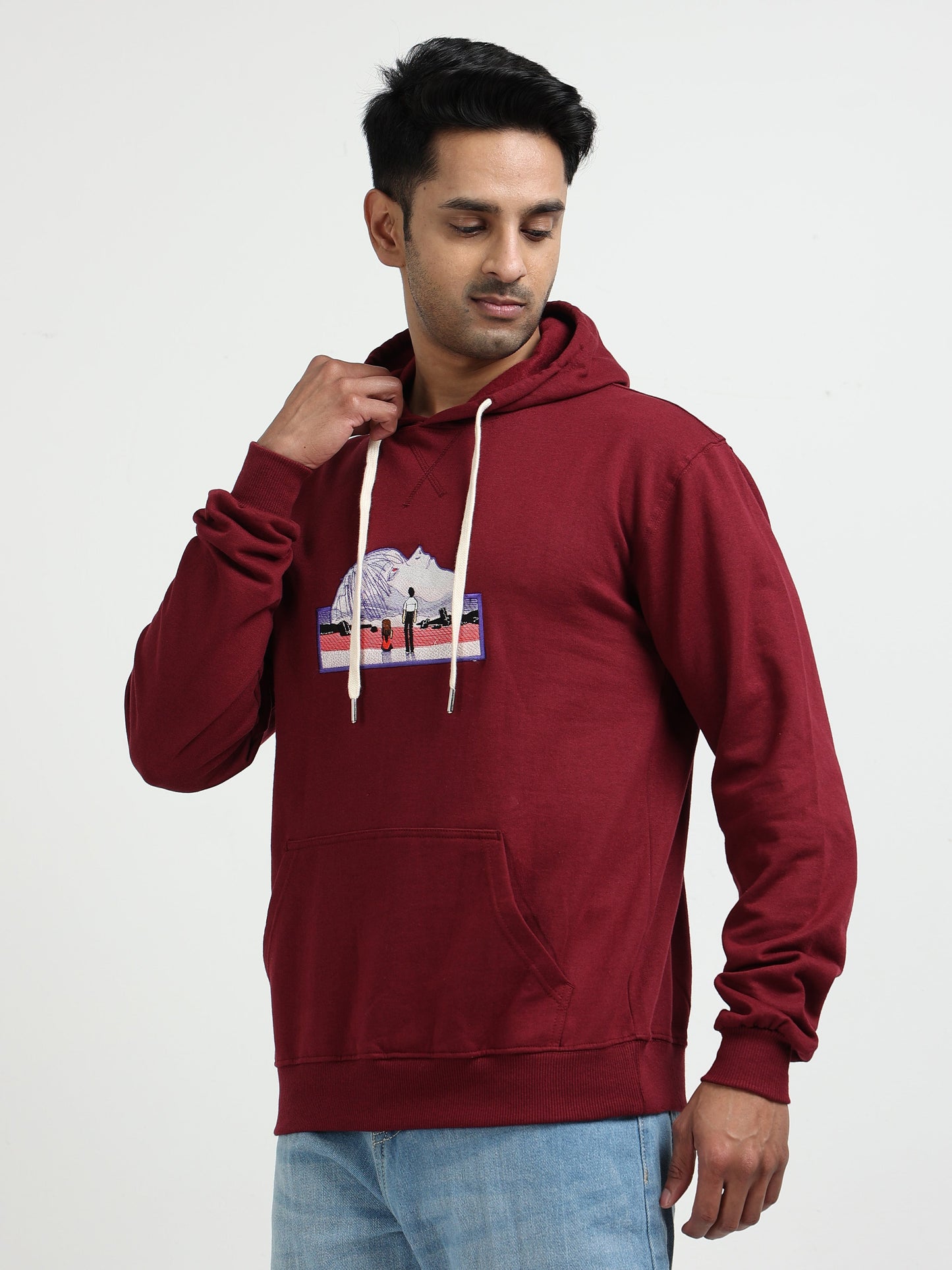 Maroon Hoodie Bio Wash Fleece