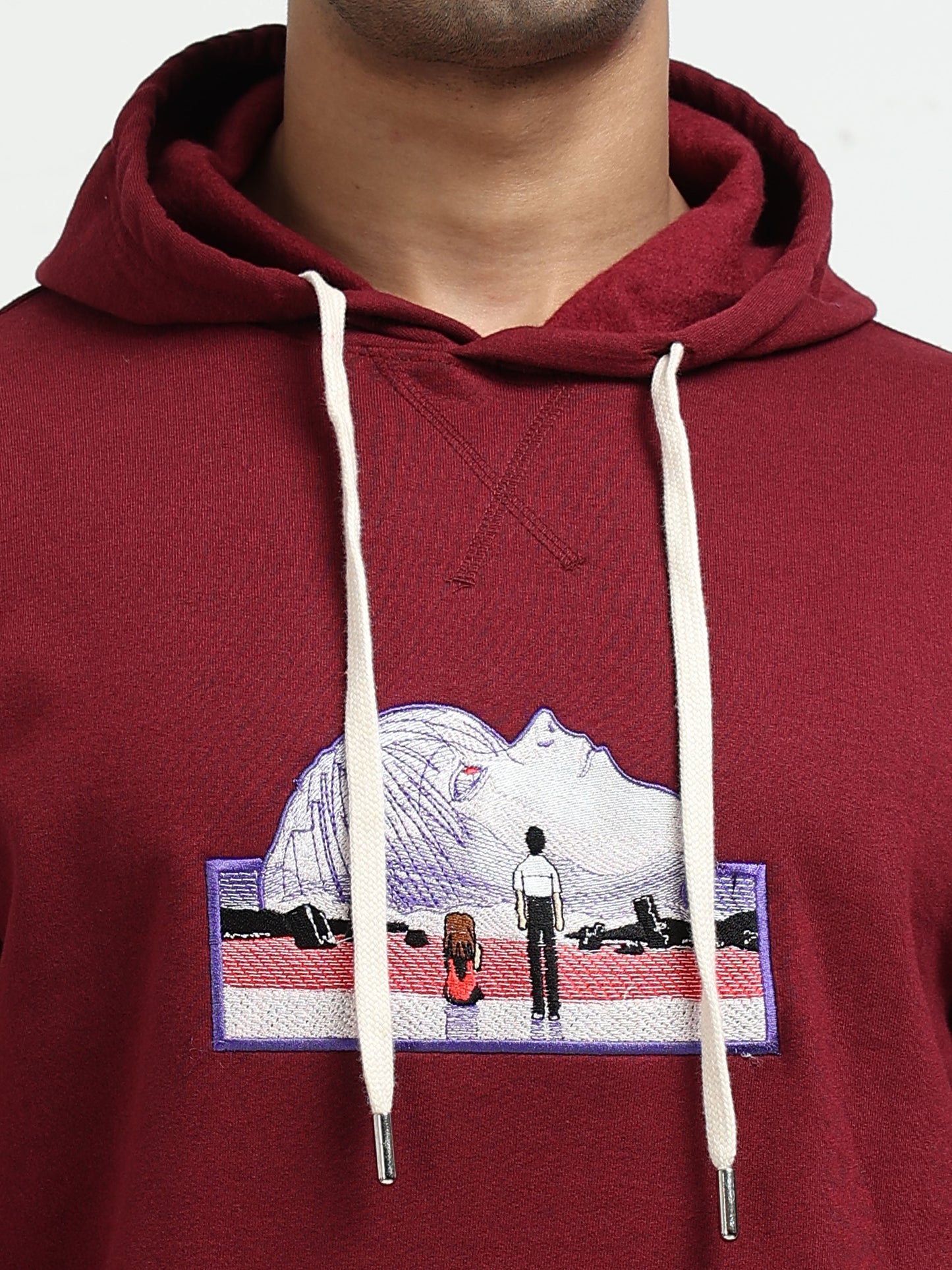 Maroon Hoodie Bio Wash Fleece