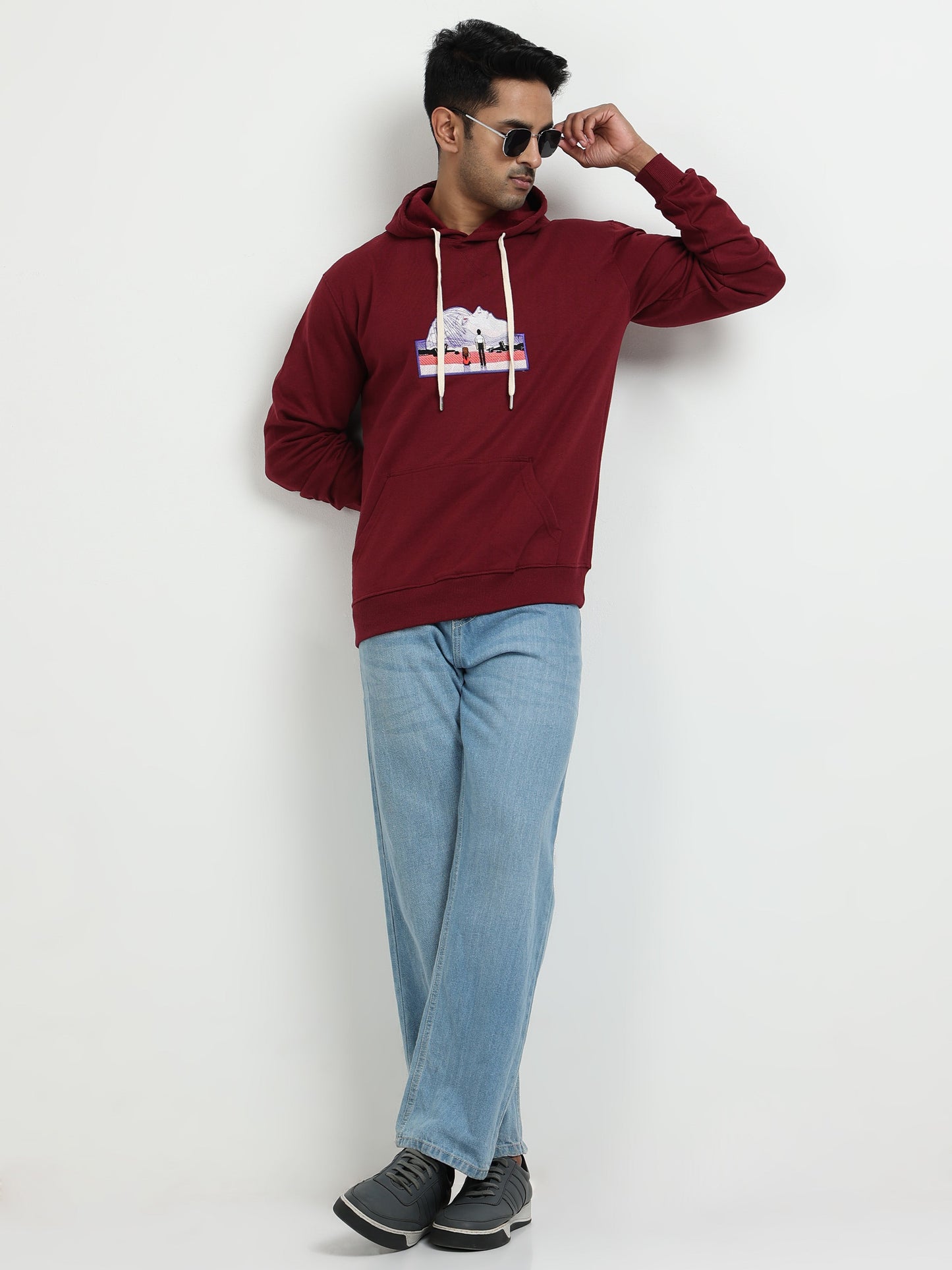 Maroon Hoodie Bio Wash Fleece