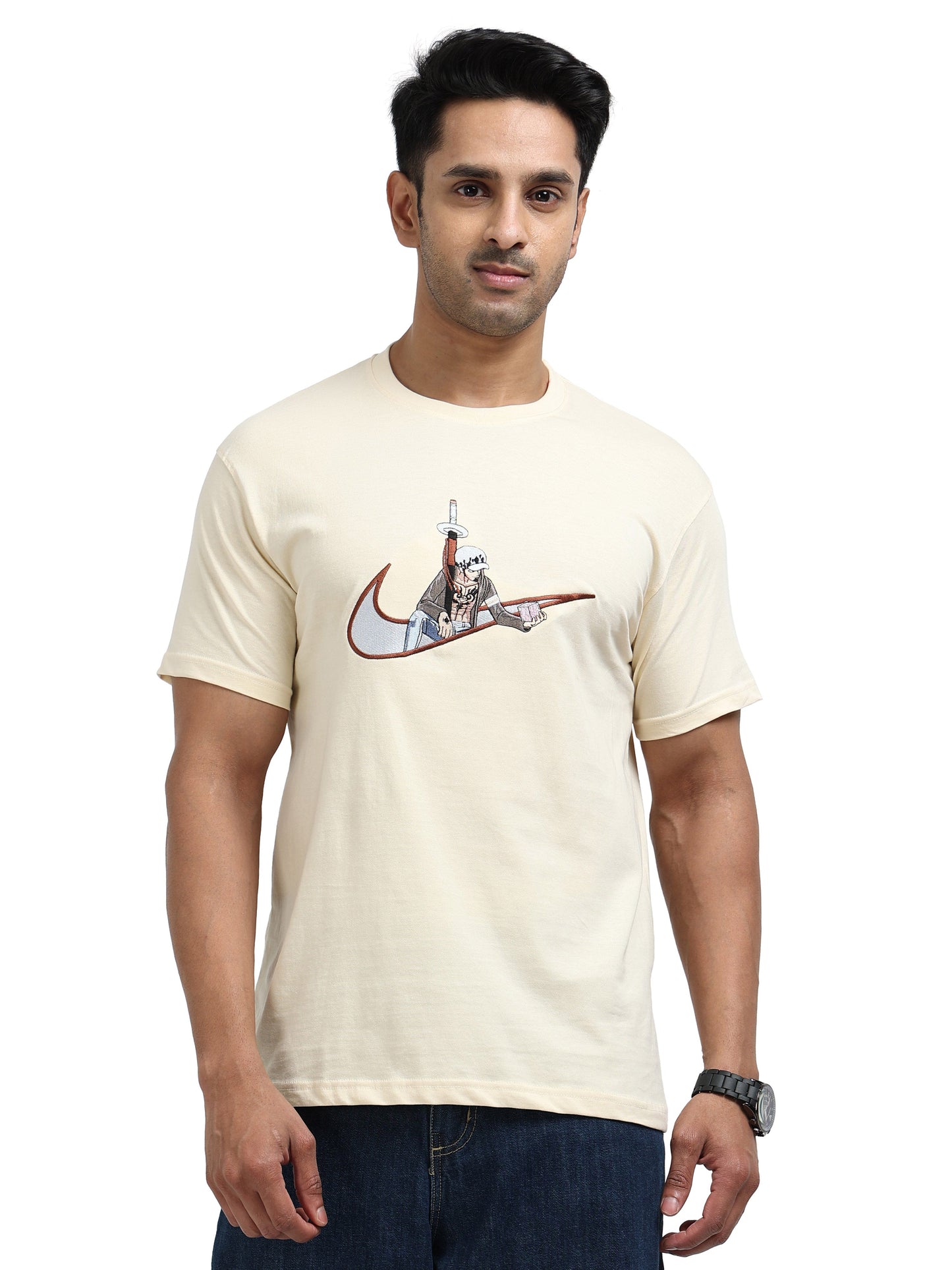 White Round Neck T-Shirt - 100% Cotton Bio Wash