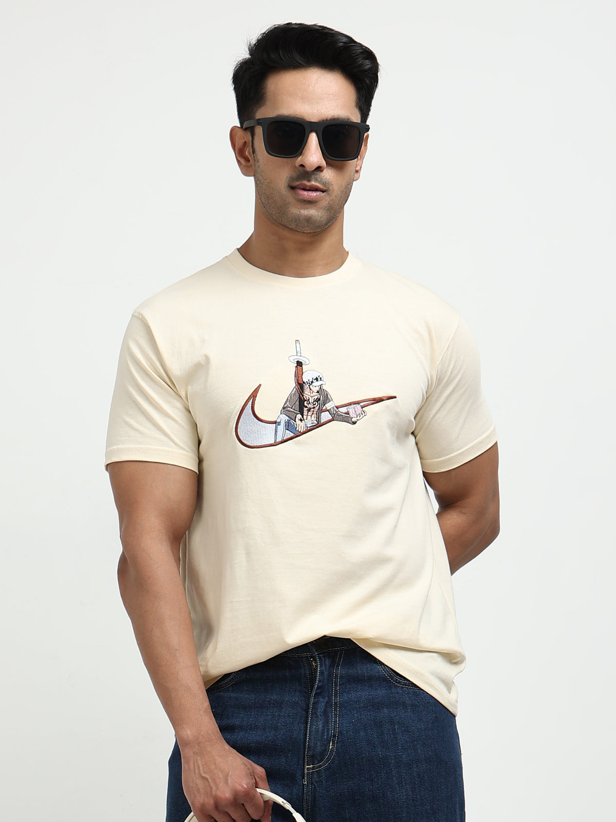 White Round Neck T-Shirt - 100% Cotton Bio Wash