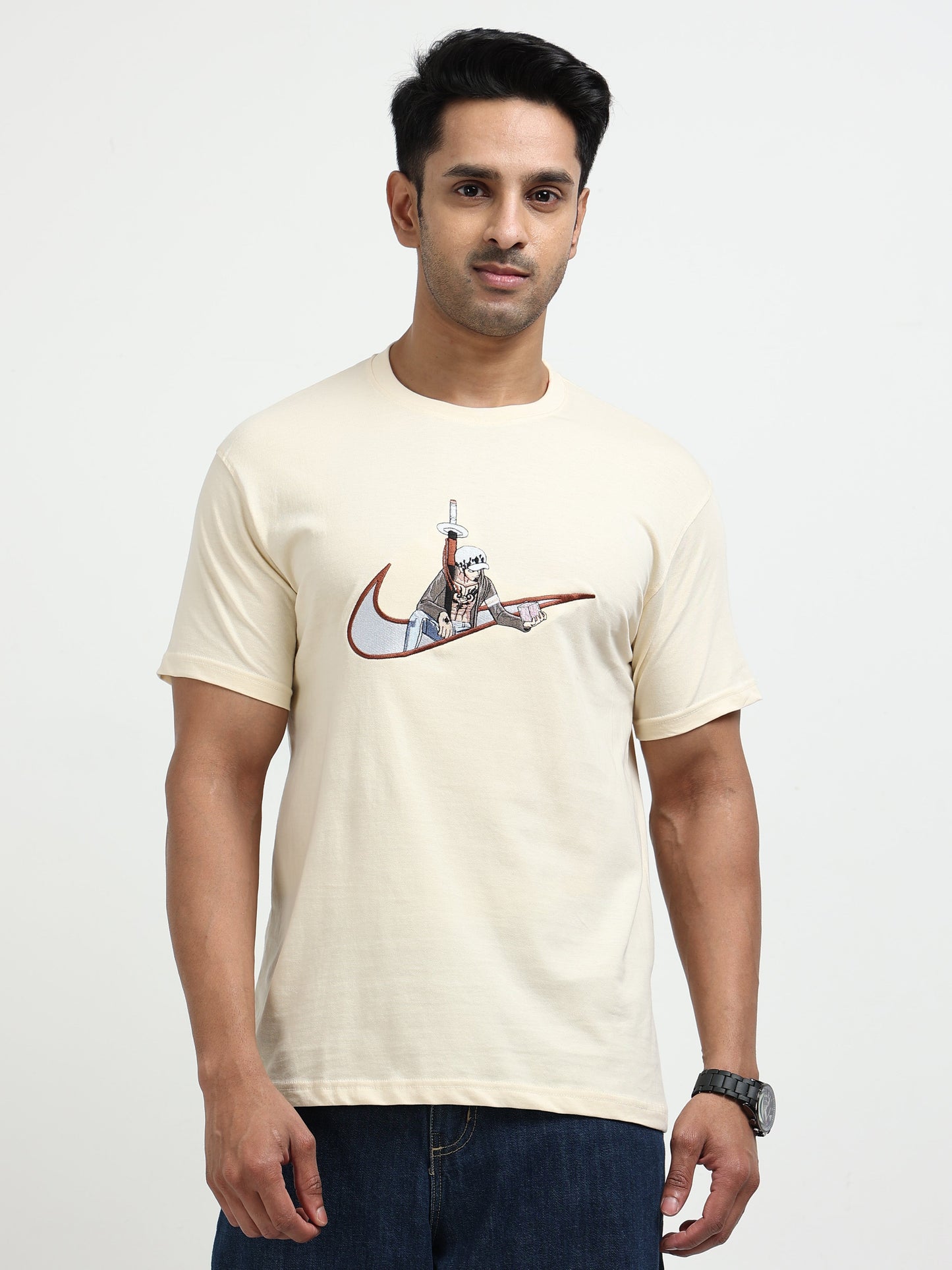 White Round Neck T-Shirt - 100% Cotton Bio Wash