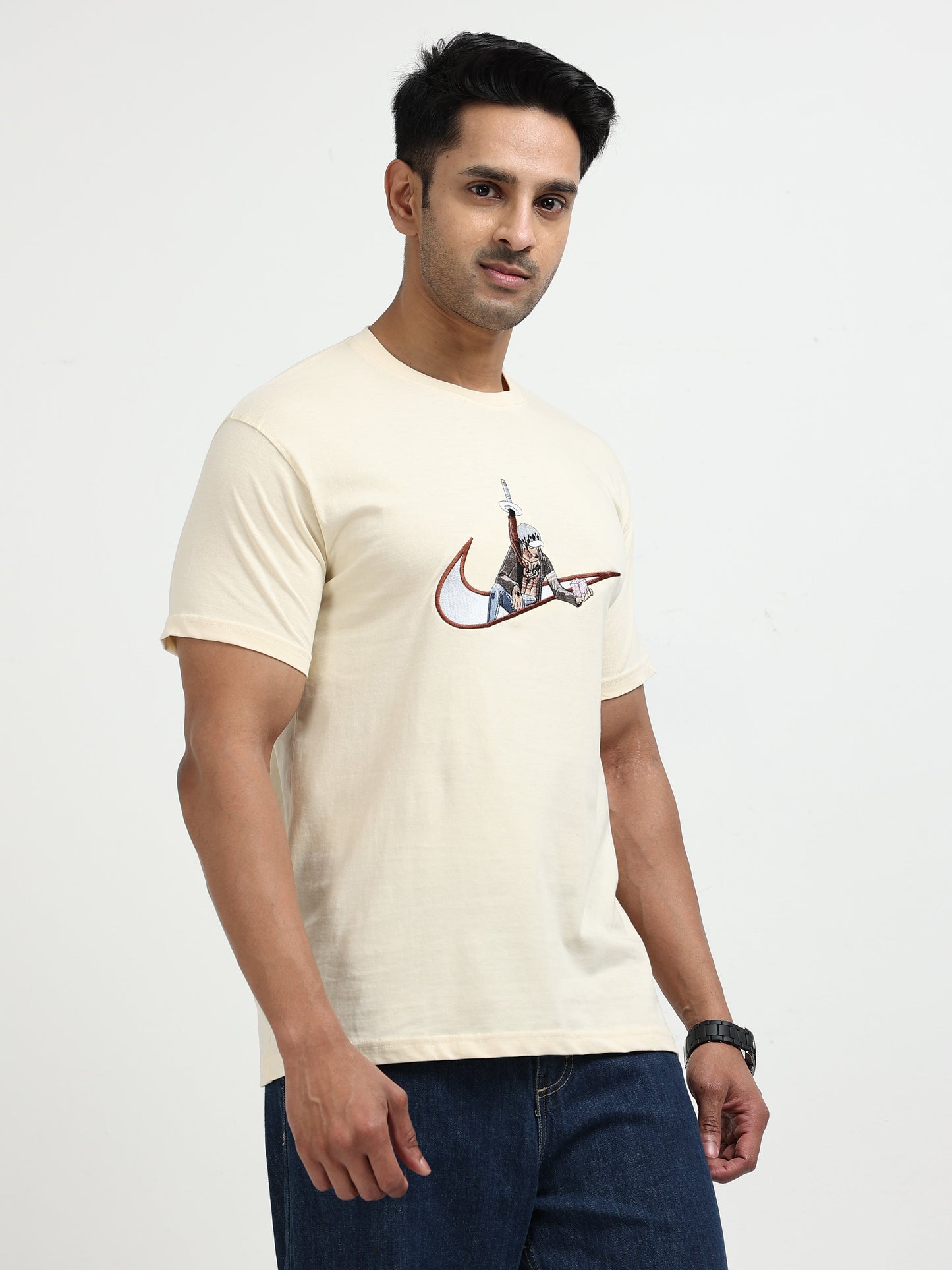 White Round Neck T-Shirt - 100% Cotton Bio Wash
