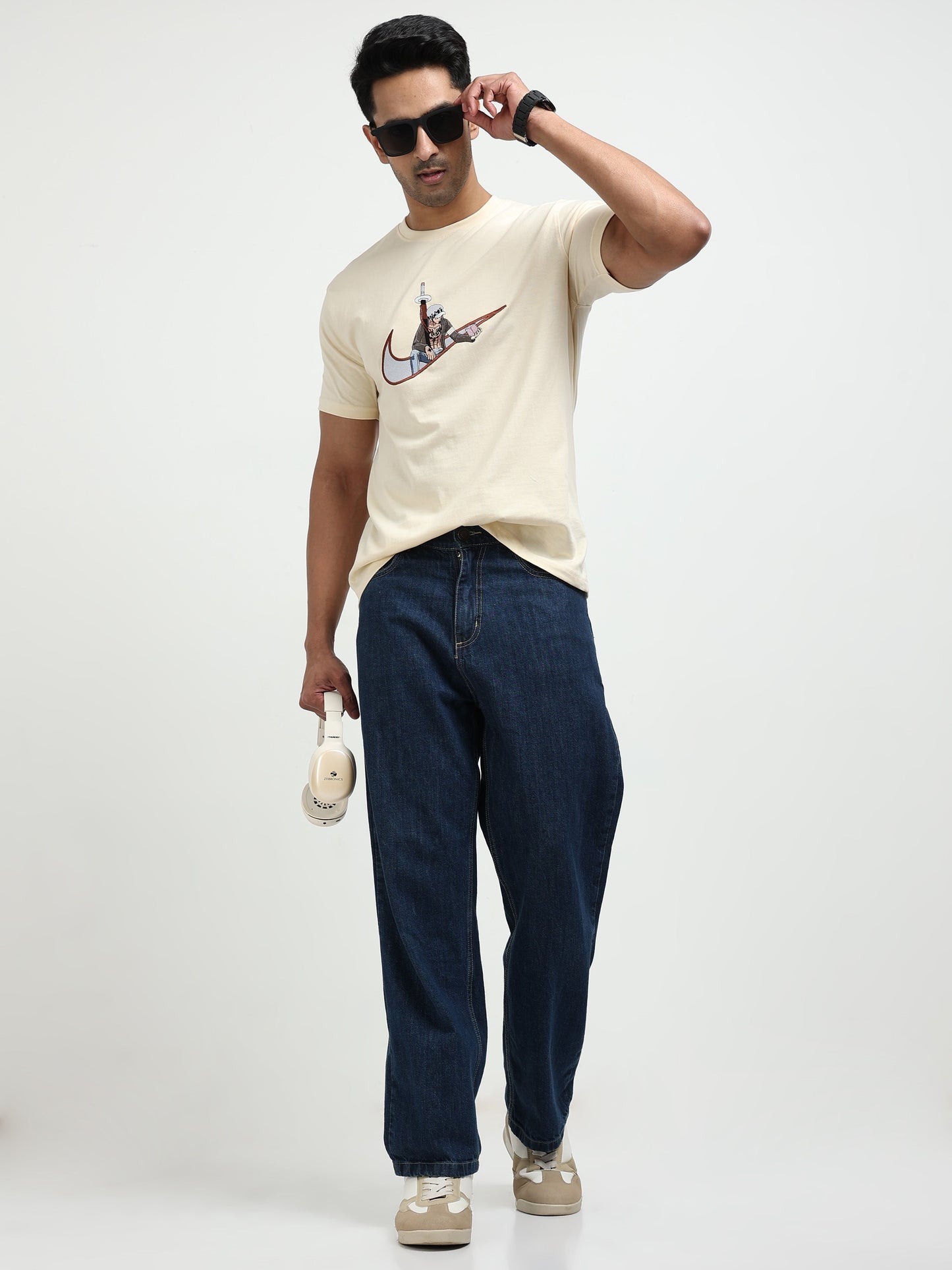 White Round Neck T-Shirt - 100% Cotton Bio Wash