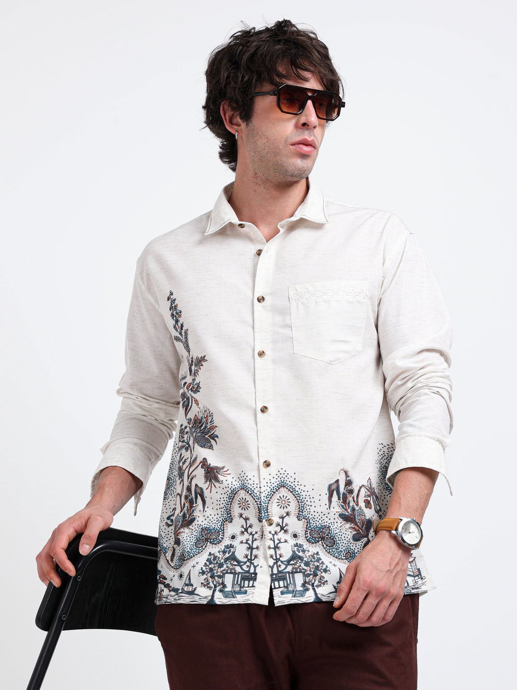 Artful Prints Cotton Blend Shirt