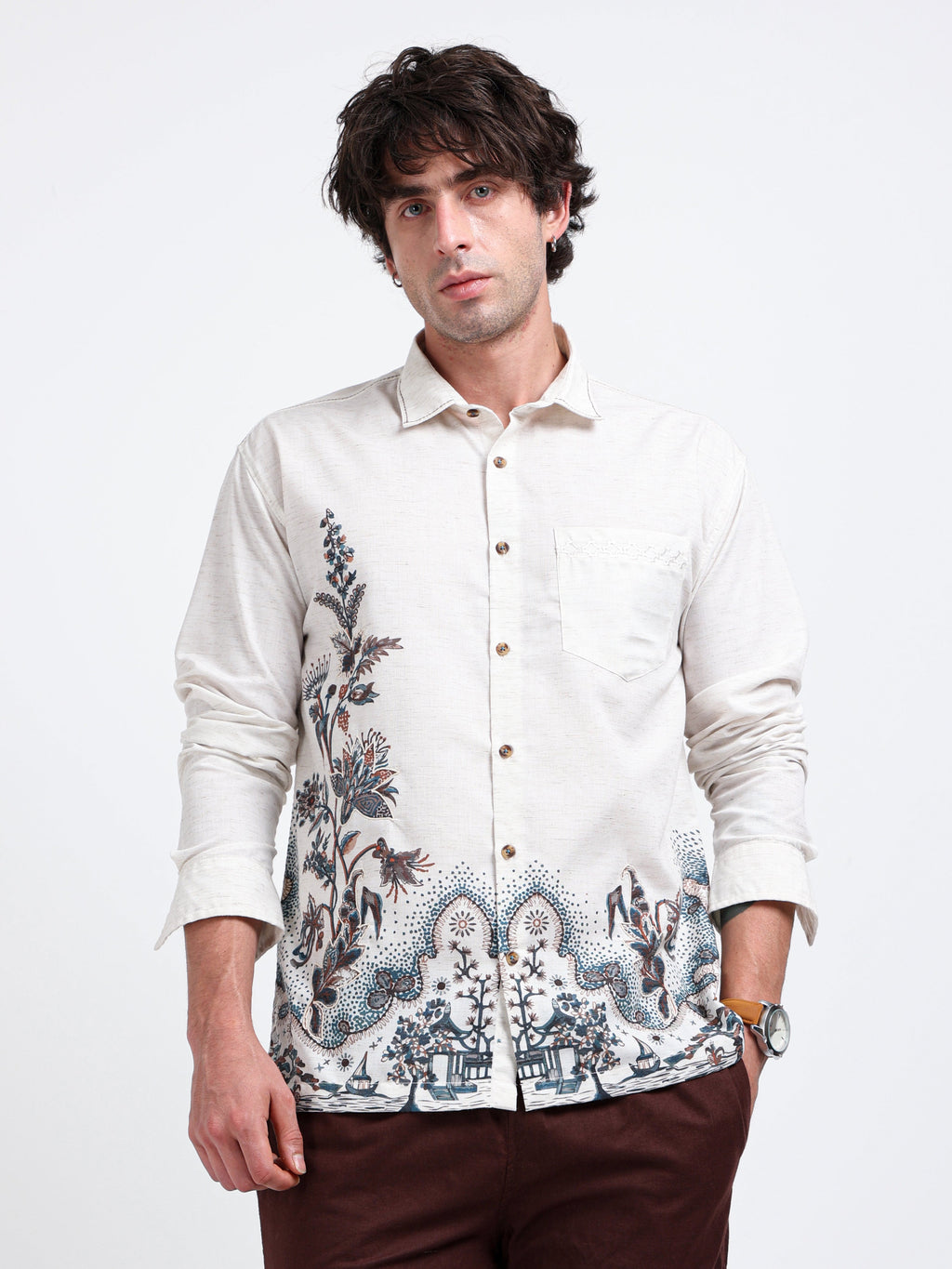 Artful Prints Cotton Blend Shirt