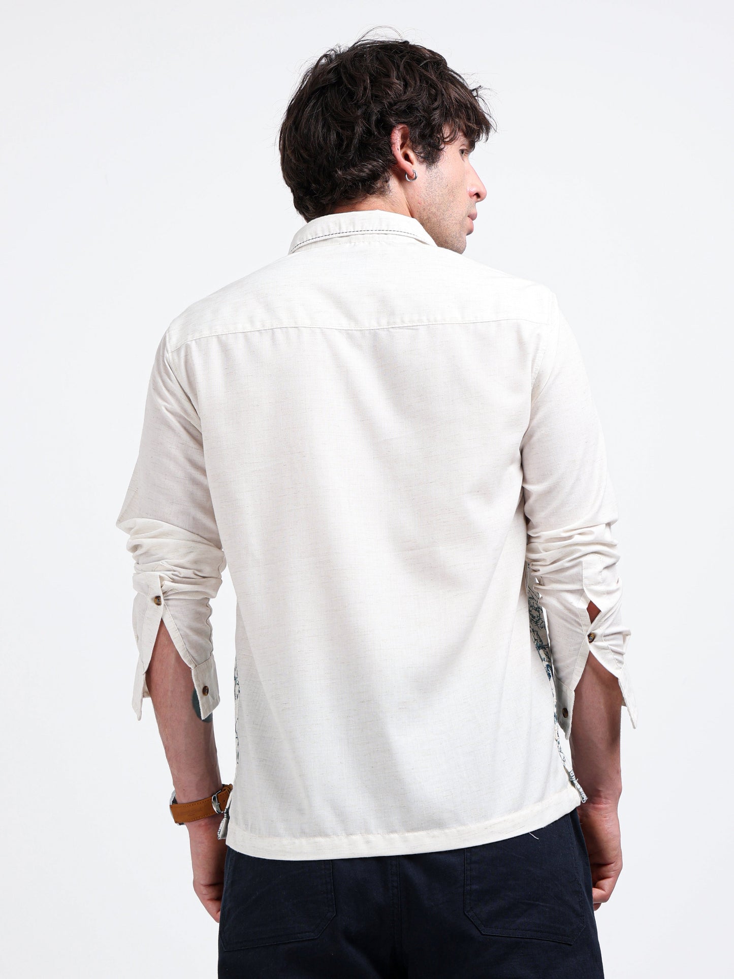 Artful Print Cotton Blend Shirt