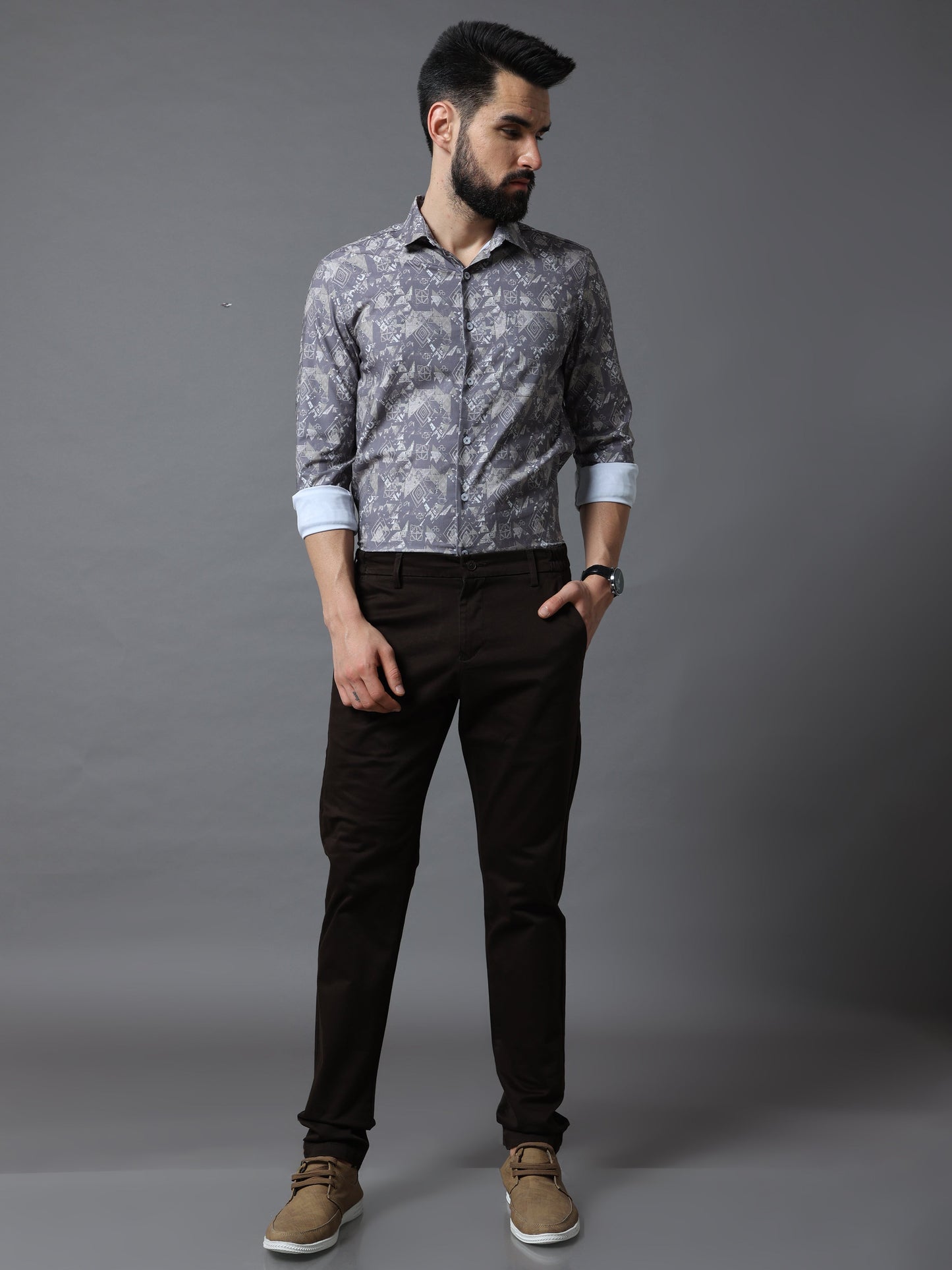 Flexi Waist Brown Trouser