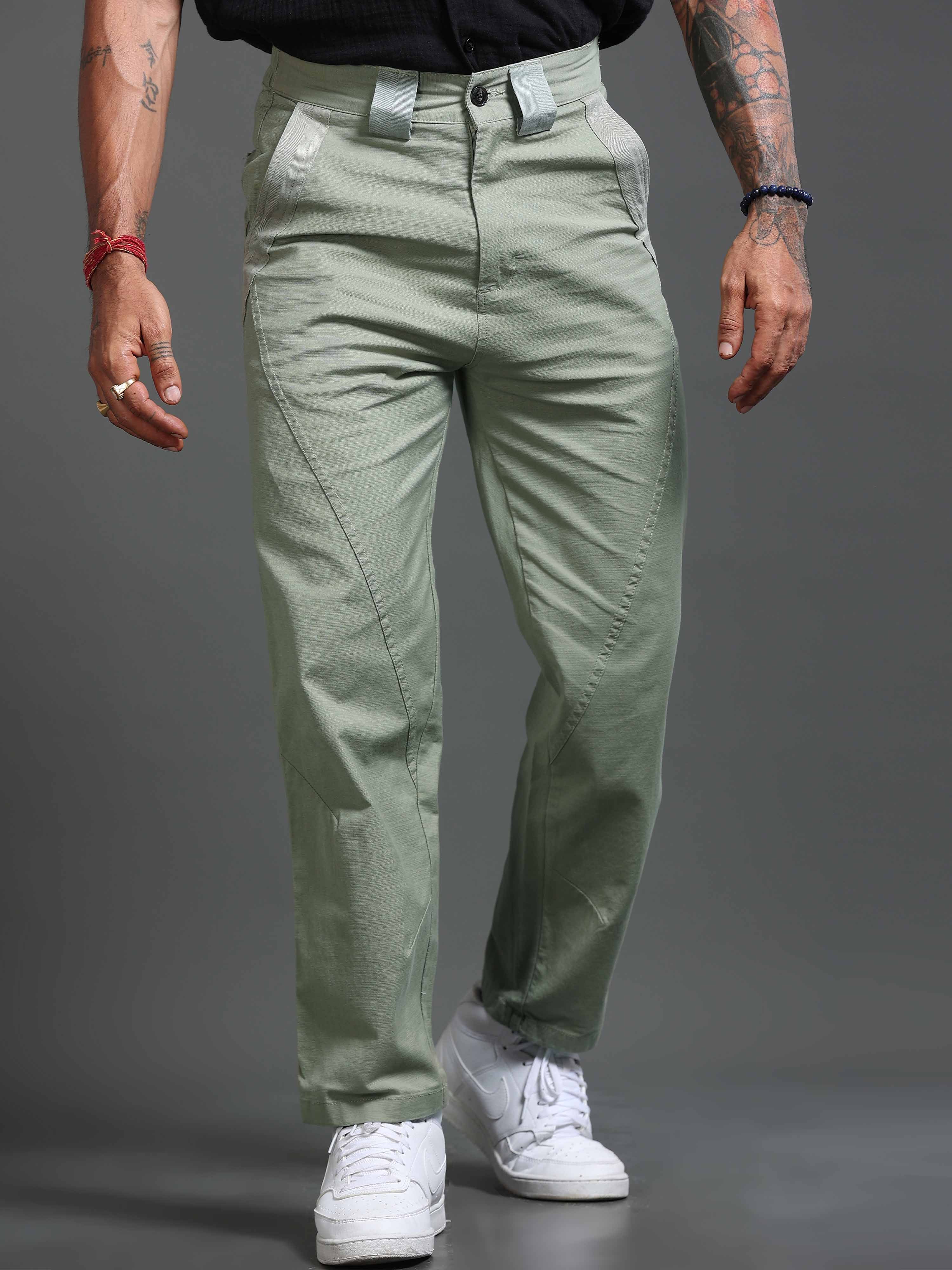 Lucent Straight Fit Trouser In Olive
