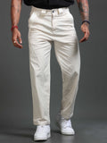 Lucent Straight Fit Trouser In Cream