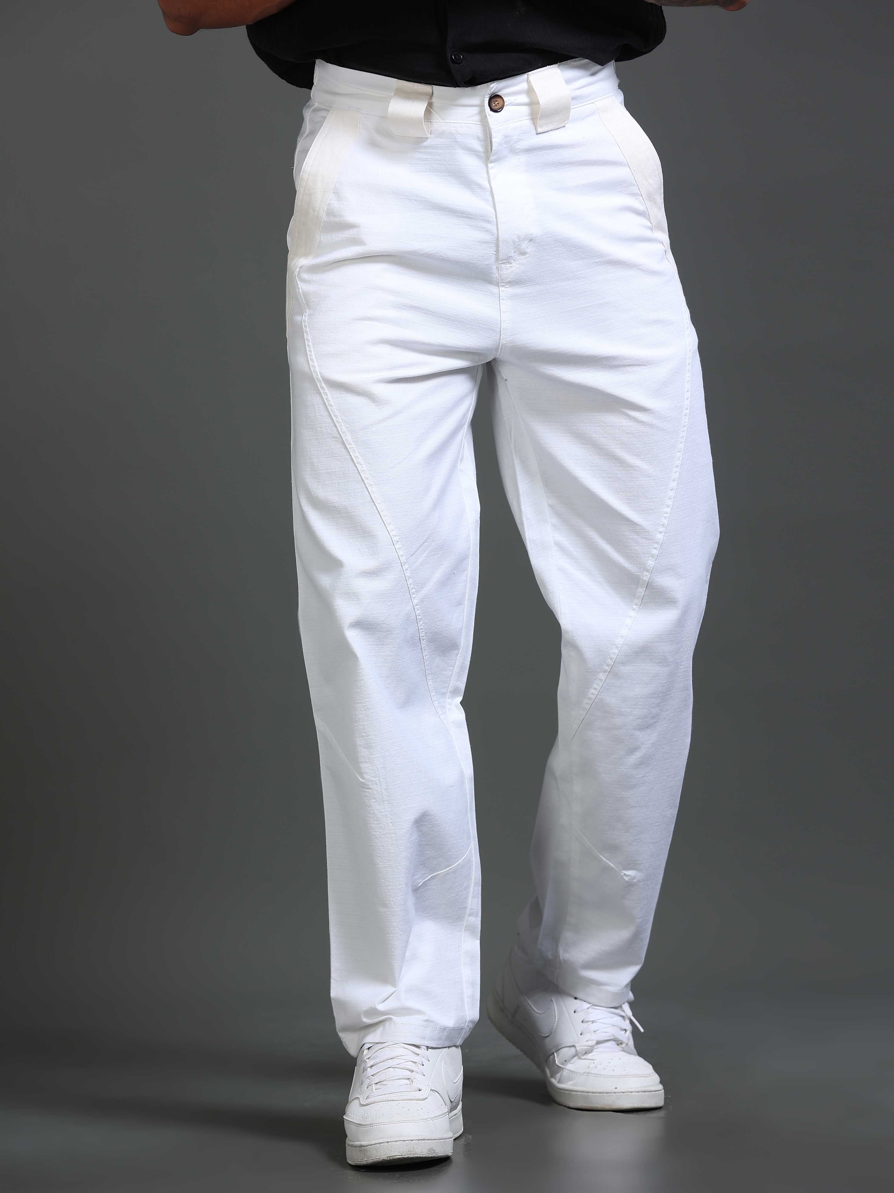 Lucent Straight Fit Trouser In White