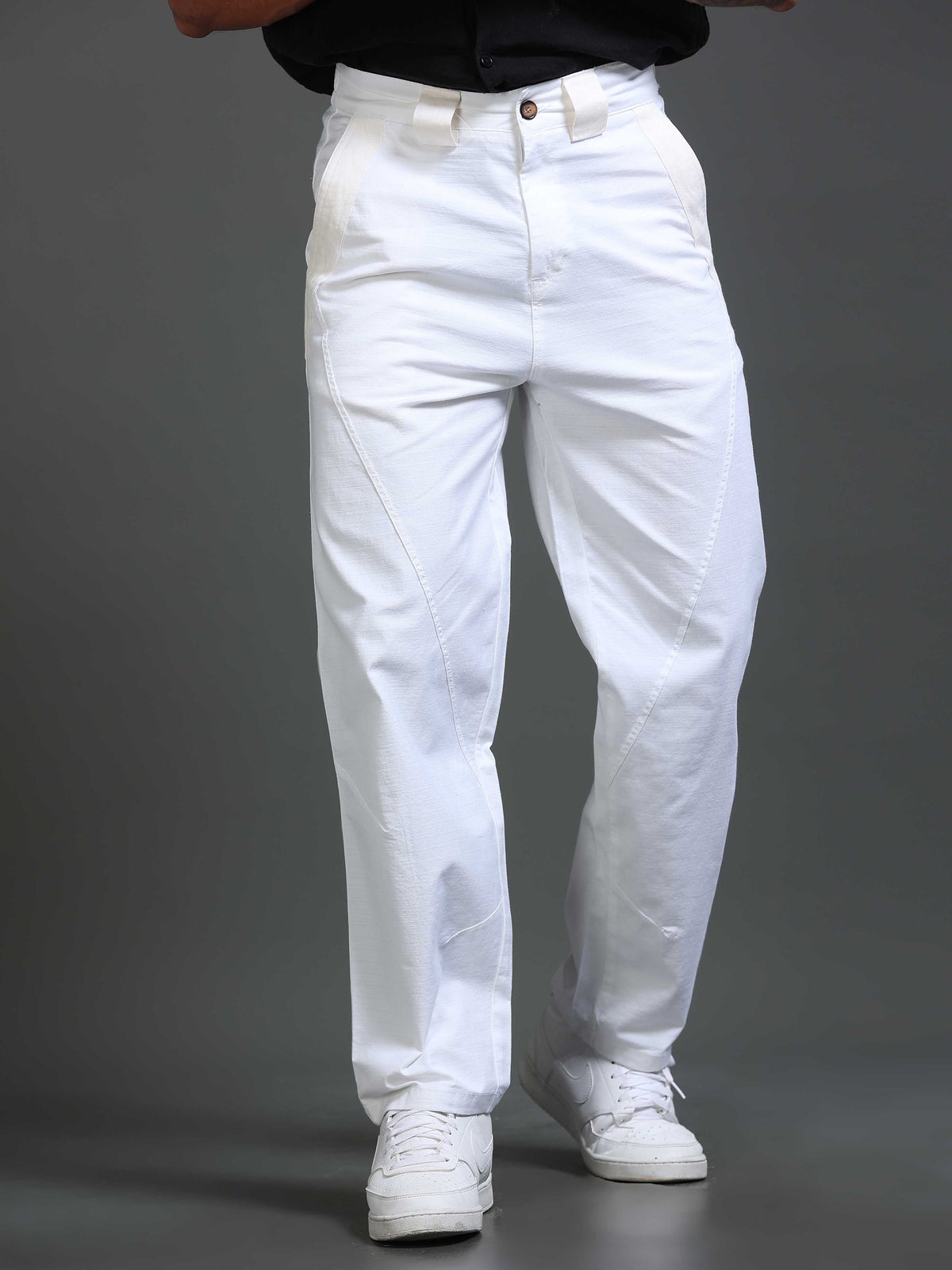 Lucent Straight Fit Trouser In White