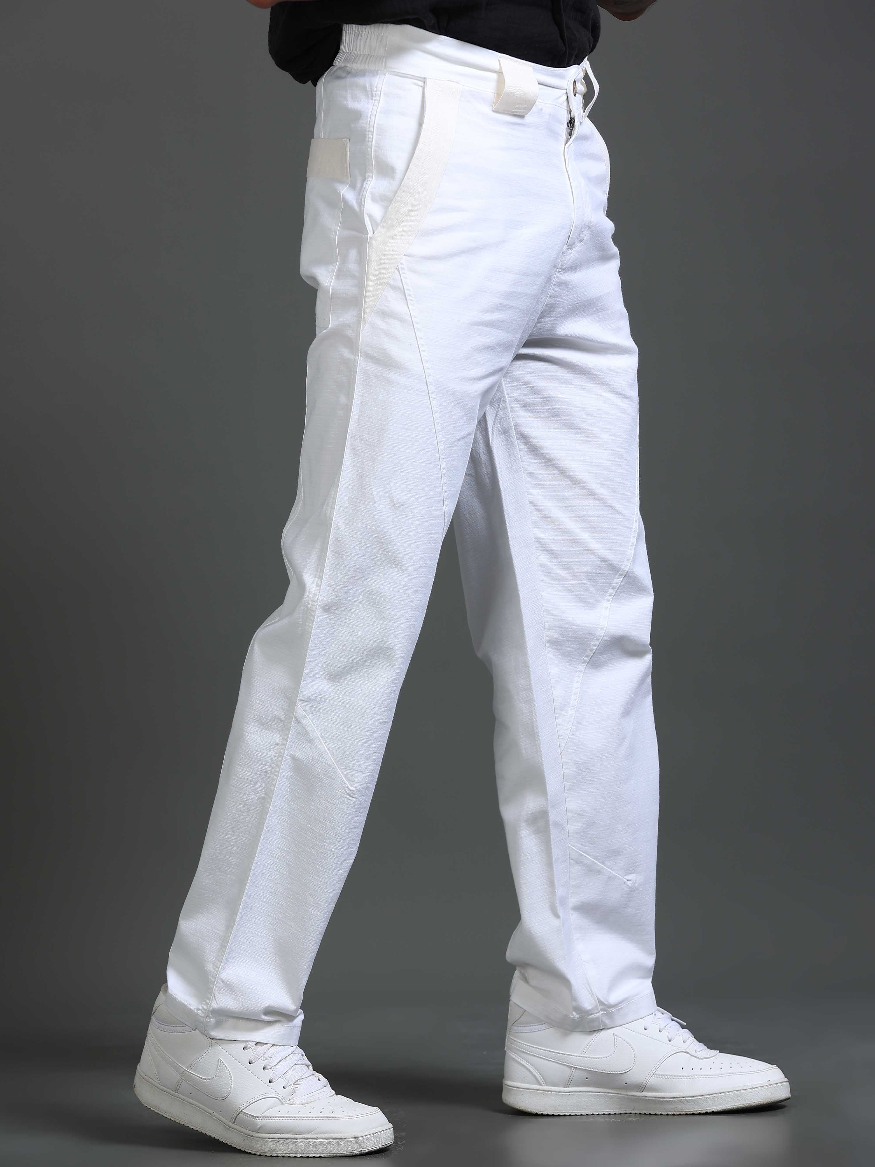 Lucent Straight Fit Trouser In White