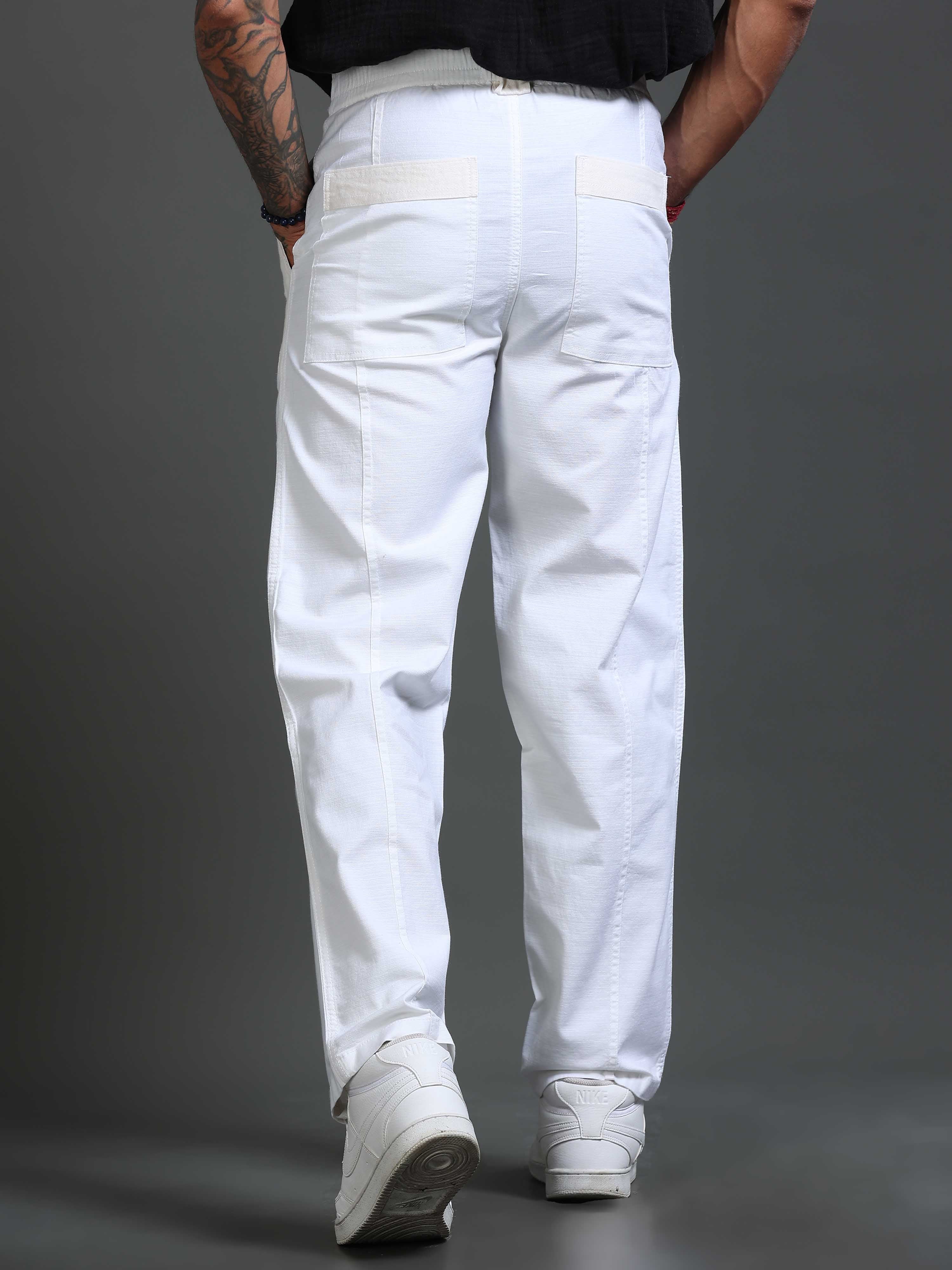 Lucent Straight Fit Trouser In White