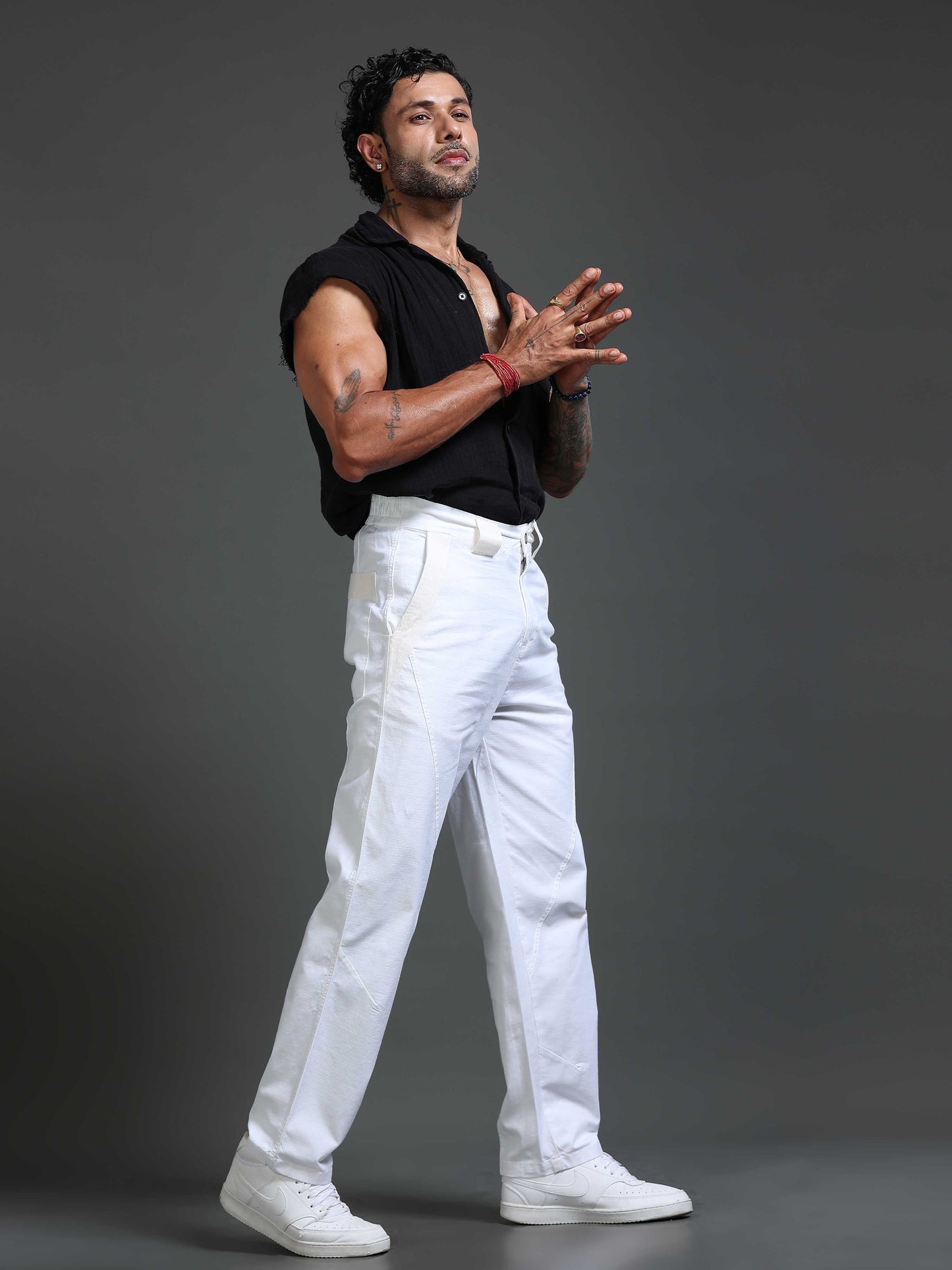 Lucent Straight Fit Trouser In White