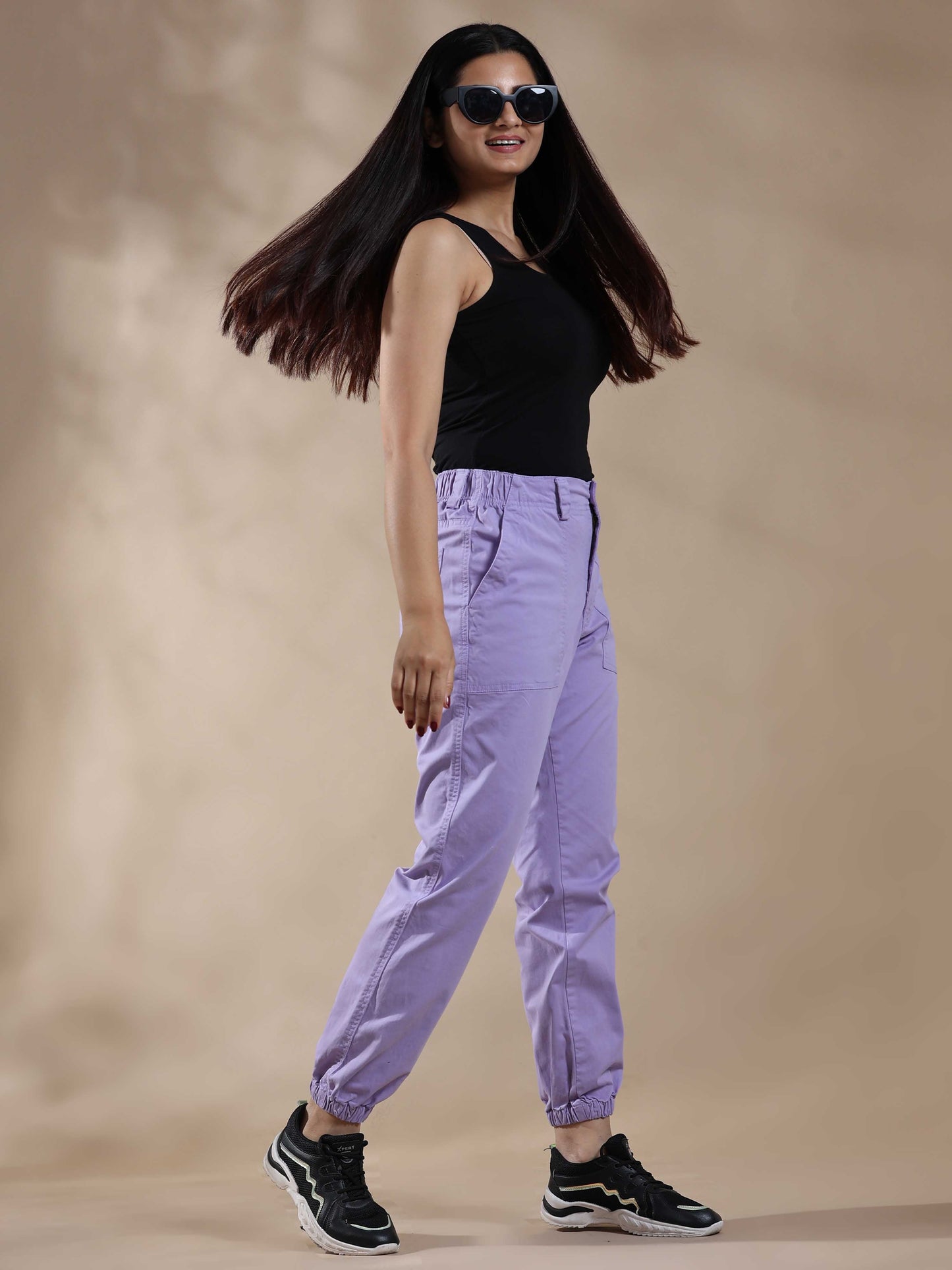Women Vintage Lilac Jogger Pants