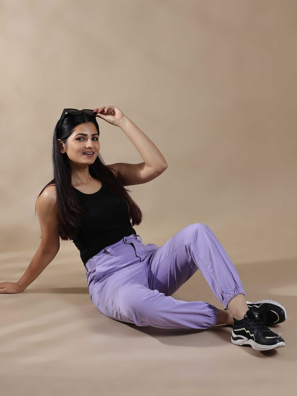 Women Vintage Lilac Jogger Pants