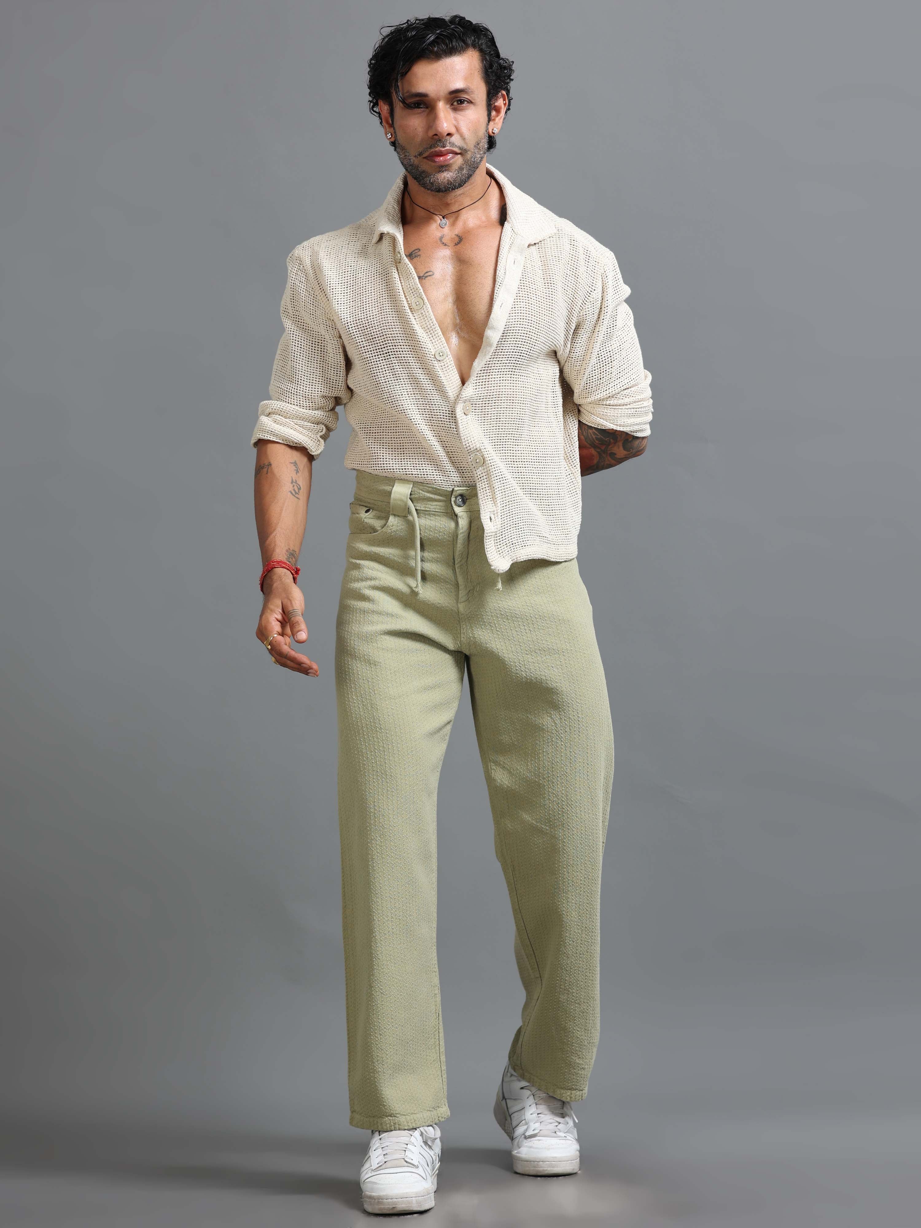 Weavon Relaxed Trouser In Pistachio