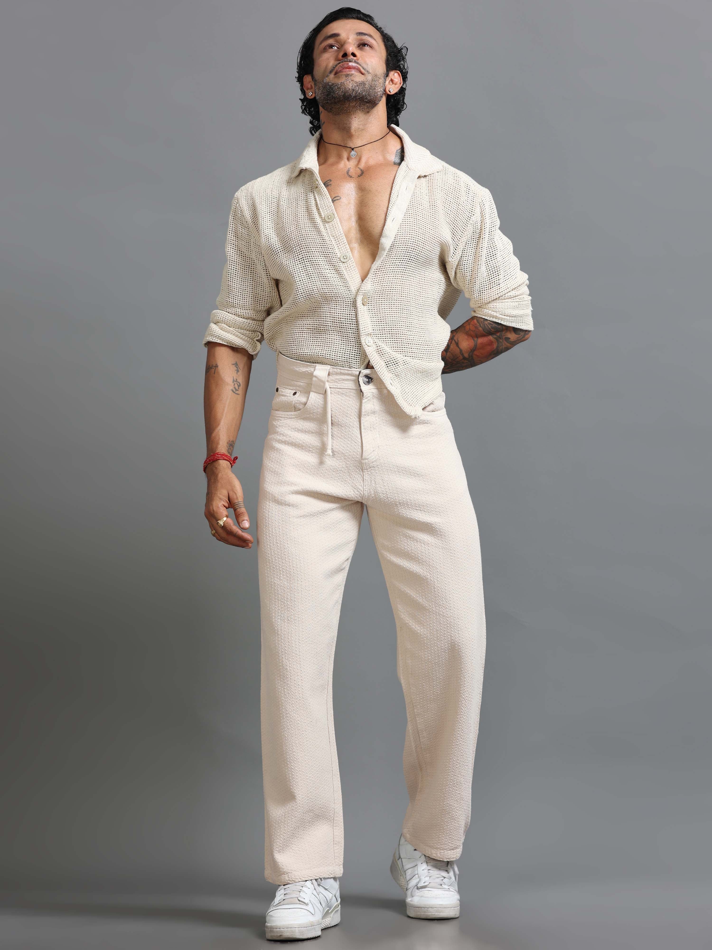 Weavon Relaxed Trouser In Cream