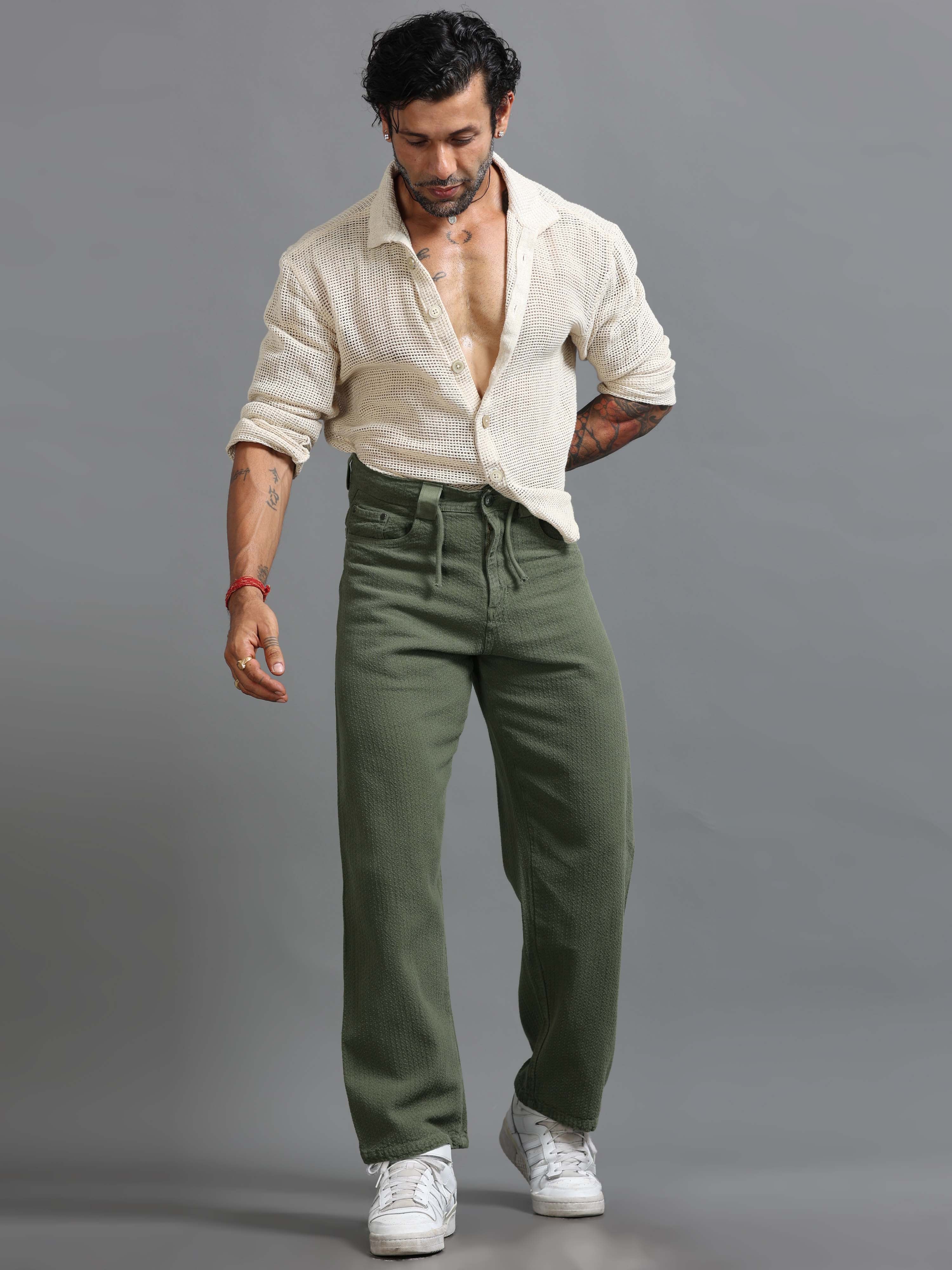 Weavon Relaxed Trouser In Olive