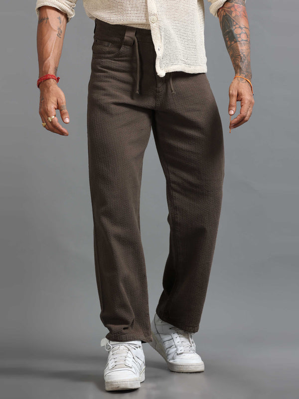 Weavon Relaxed Trouser In Brown