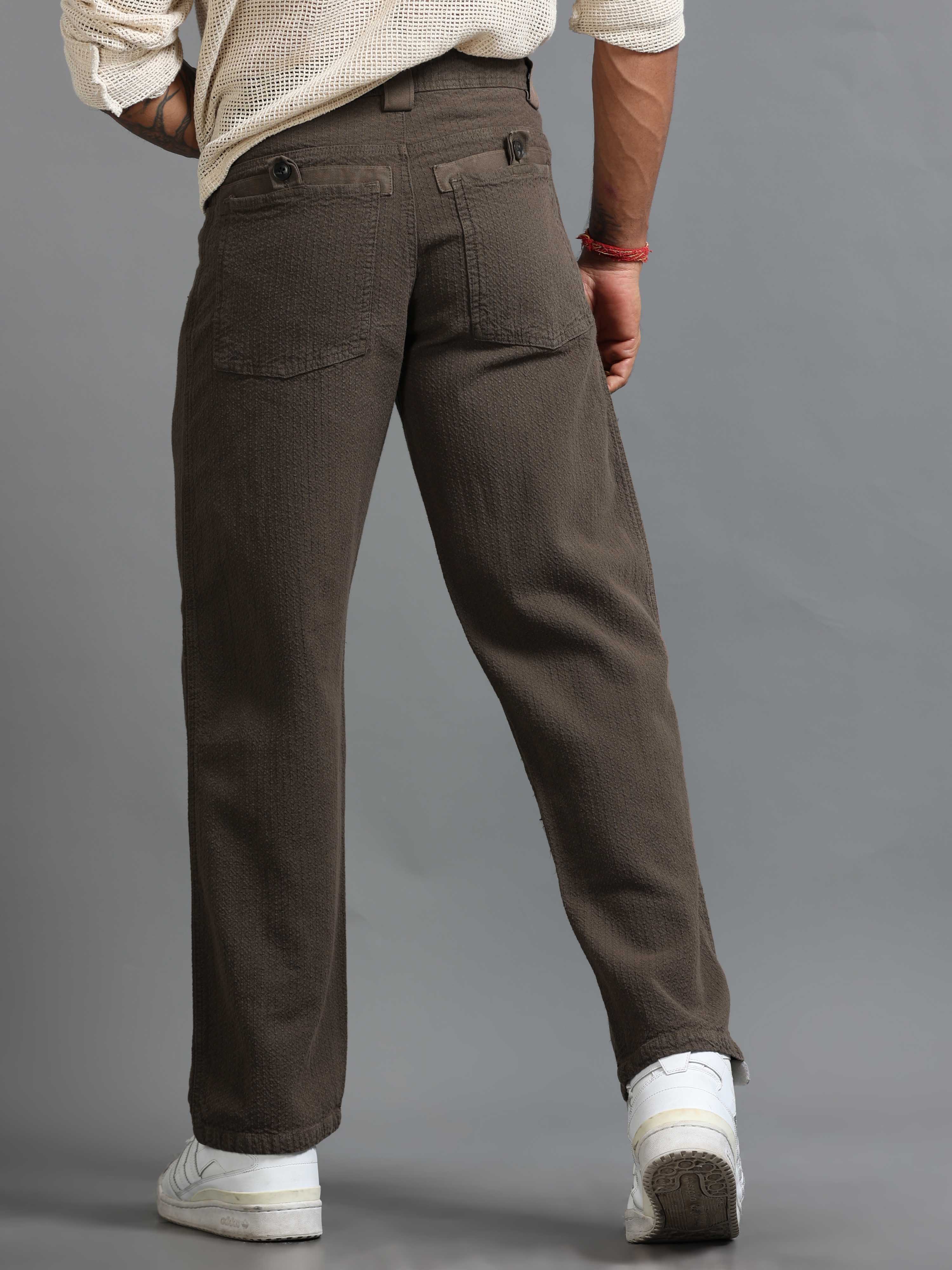 Weavon Relaxed Trouser In Brown