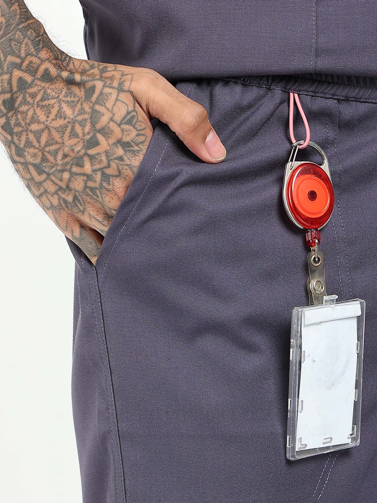 Men’s Heather Grey Medical Scrub Set – V-Neck Top & Straight Pants | 2-Way Stretch, Antibacterial & Durable Fabric – Apollo