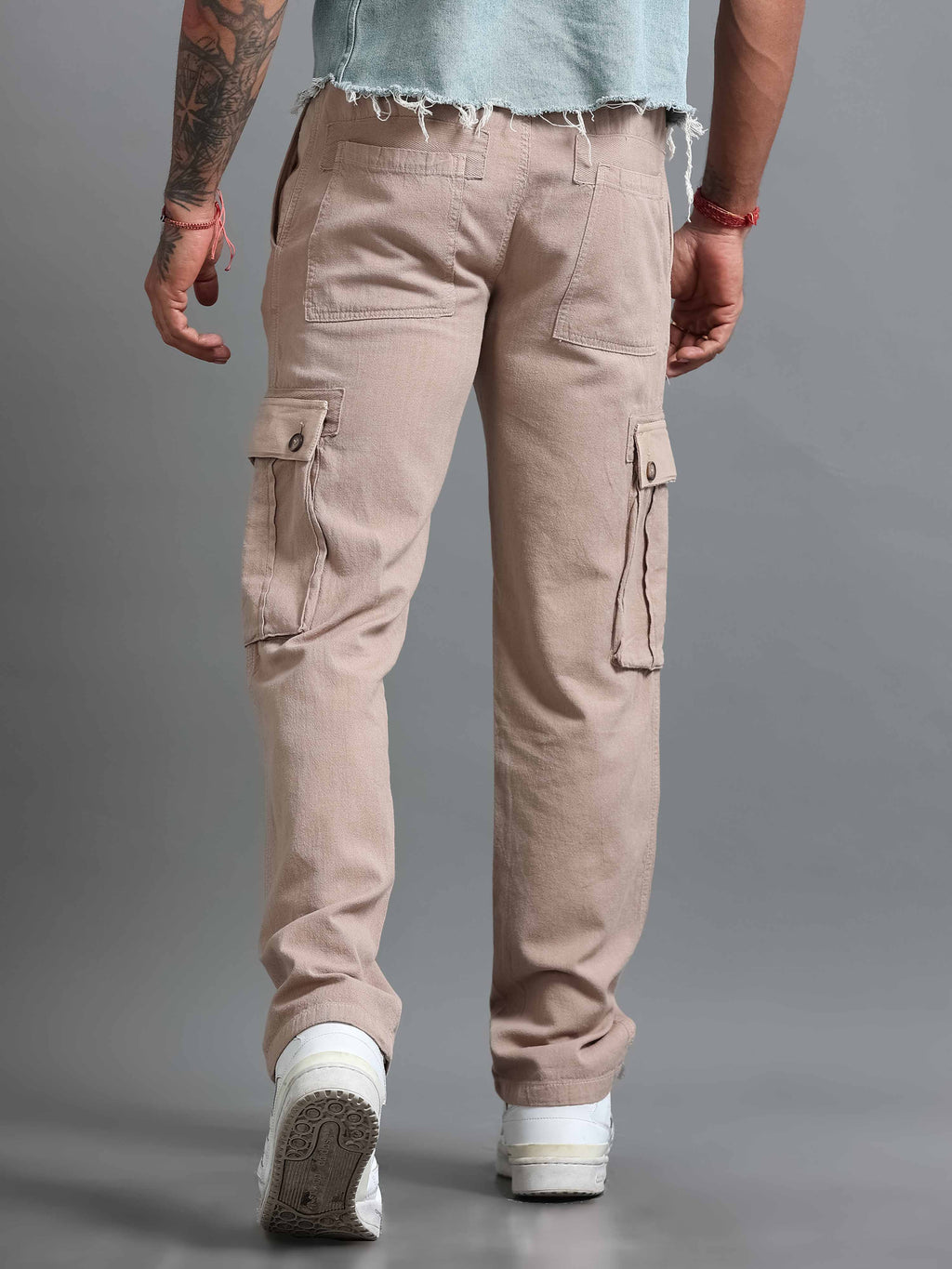 Nomade Utility Linen Cargo In Beige