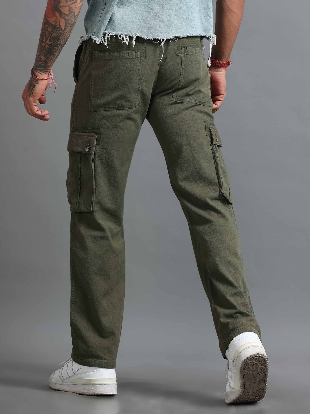 Nomade Utility Linen Cargo In Olive