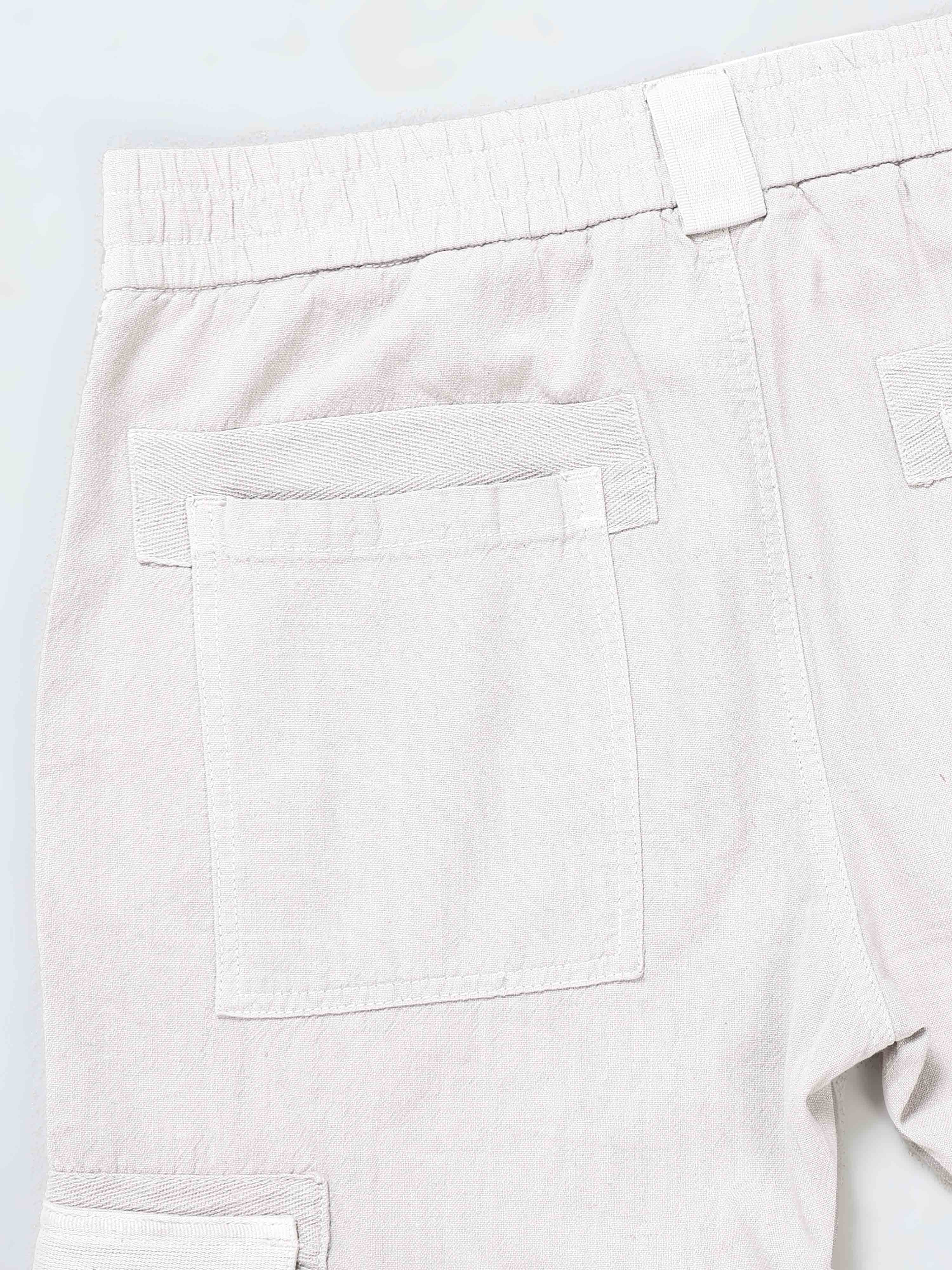 Nomade Utility Linen Cargo In Light Grey