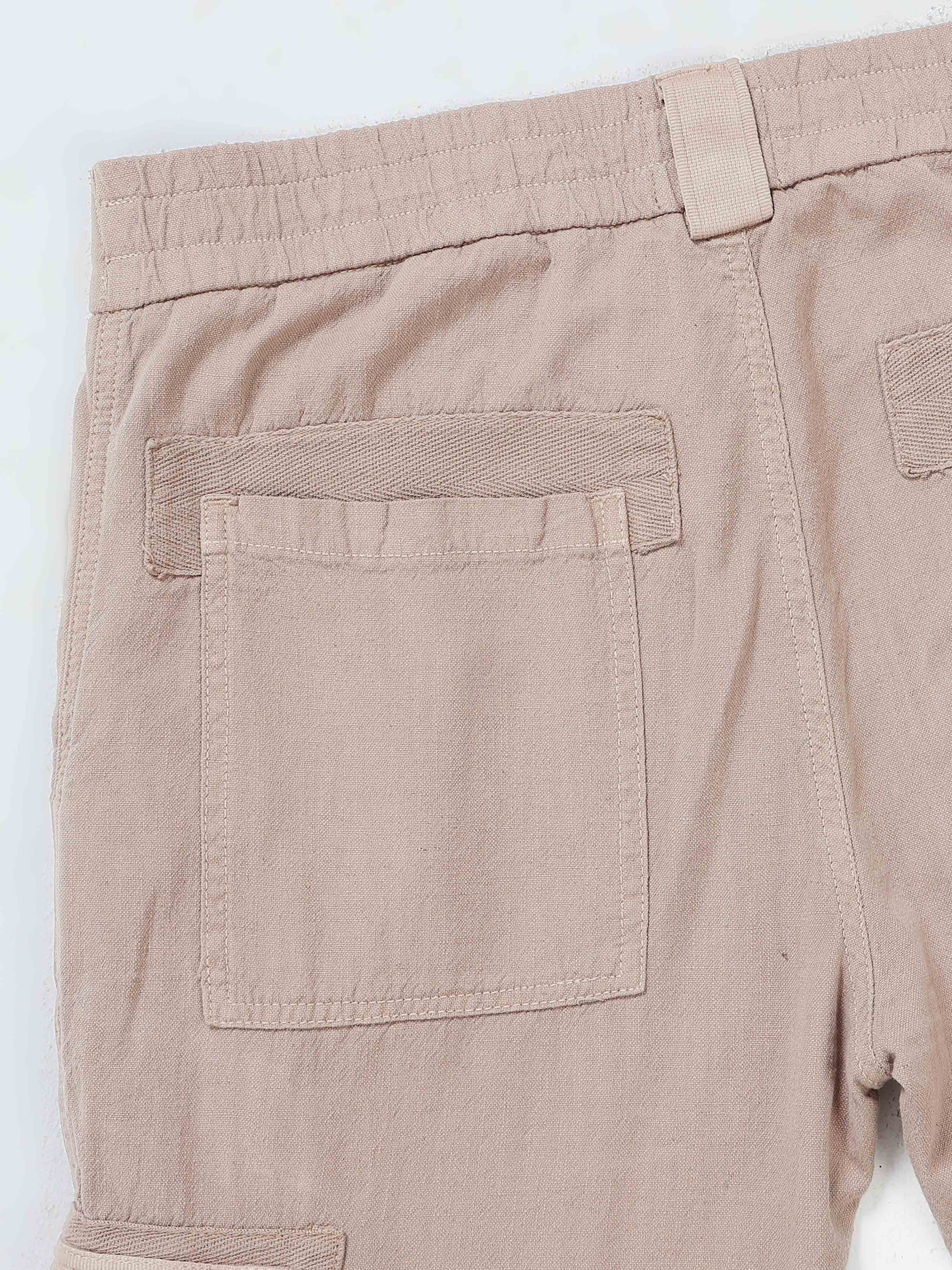 Nomade Utility Linen Cargo In Beige