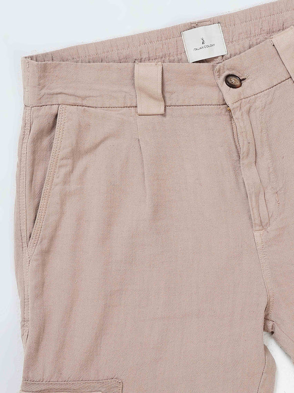 Nomade Utility Linen Cargo In Beige