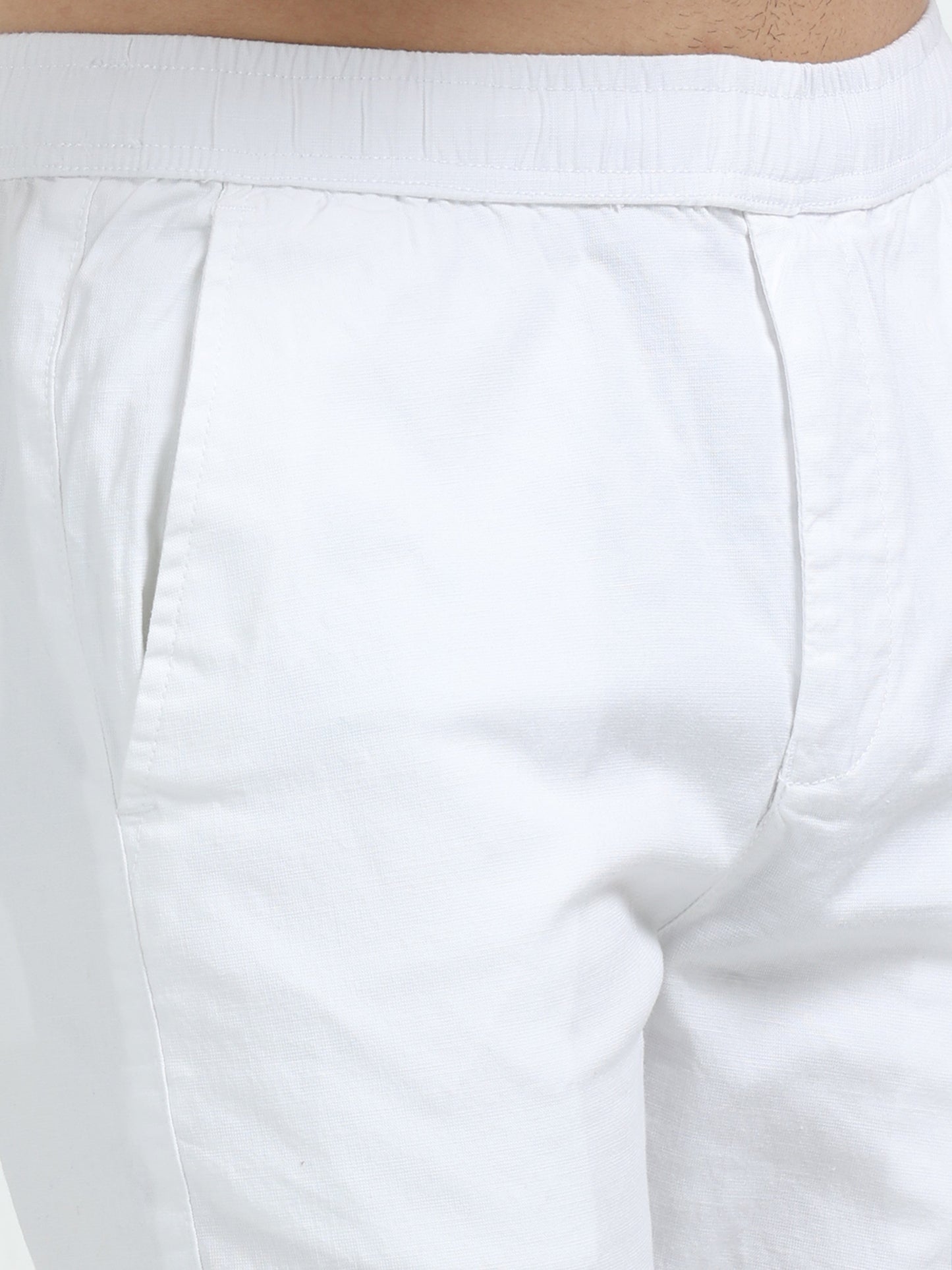 Lazy Linen Comfy Trouser - White
