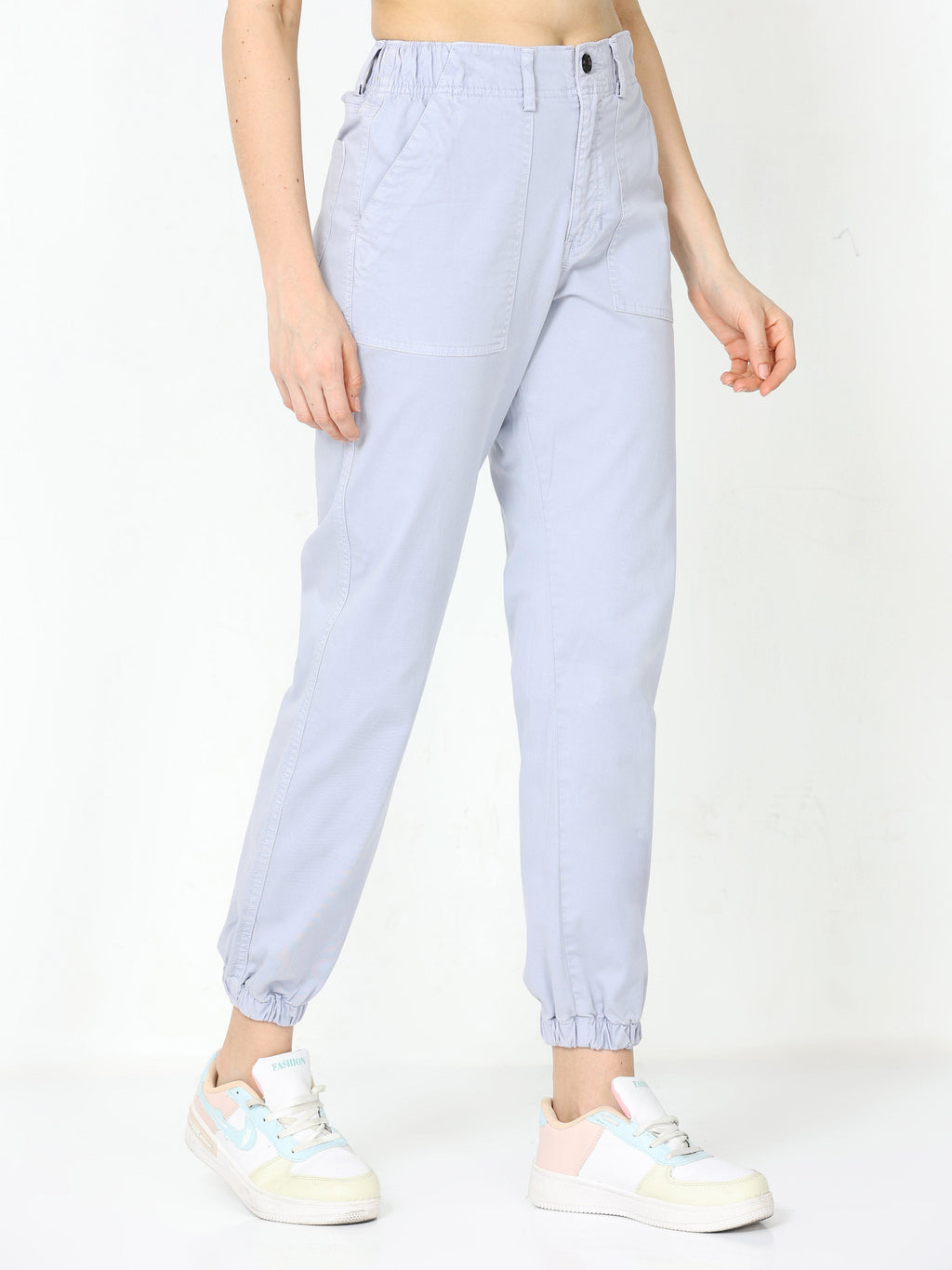 Women Vintage Blue Stone Jogger Pants