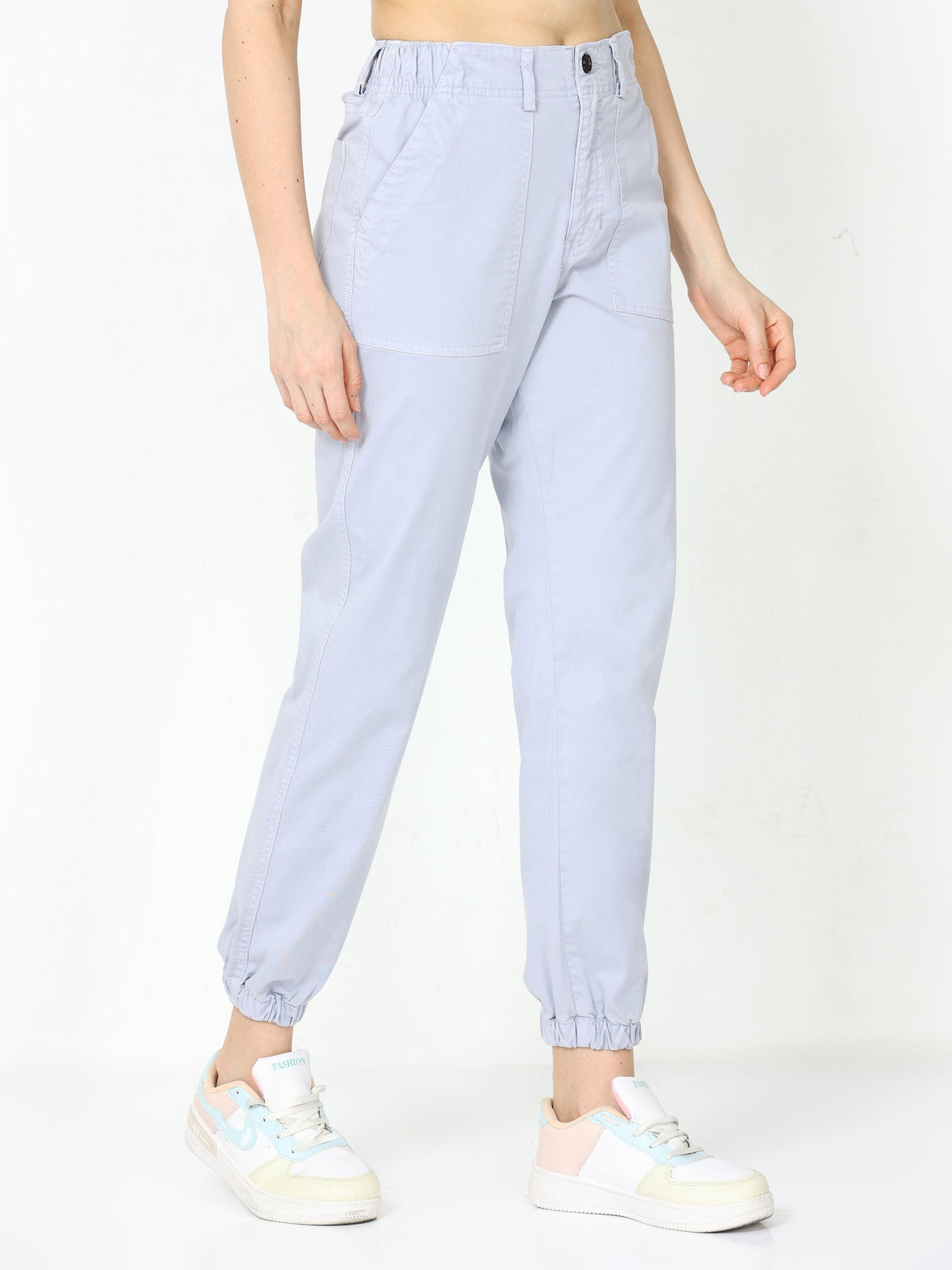 Women Vintage Blue Stone Jogger Pants