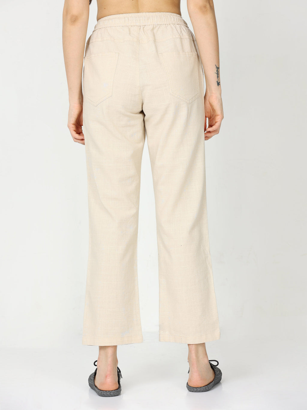 Lazy Linen Beige Pants Womens