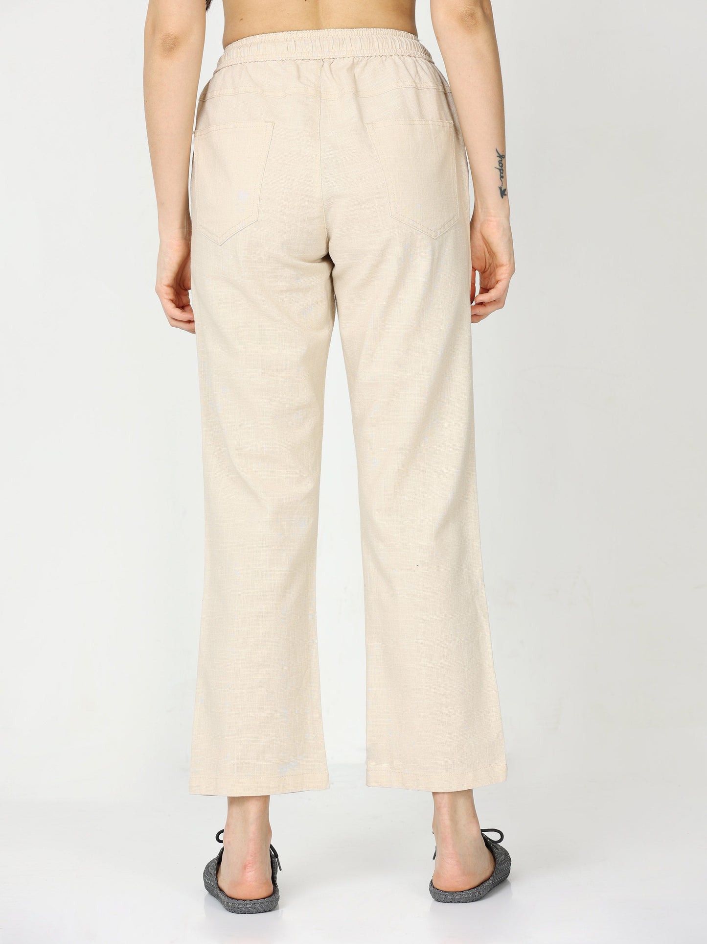 Lazy Linen Beige Pants Womens
