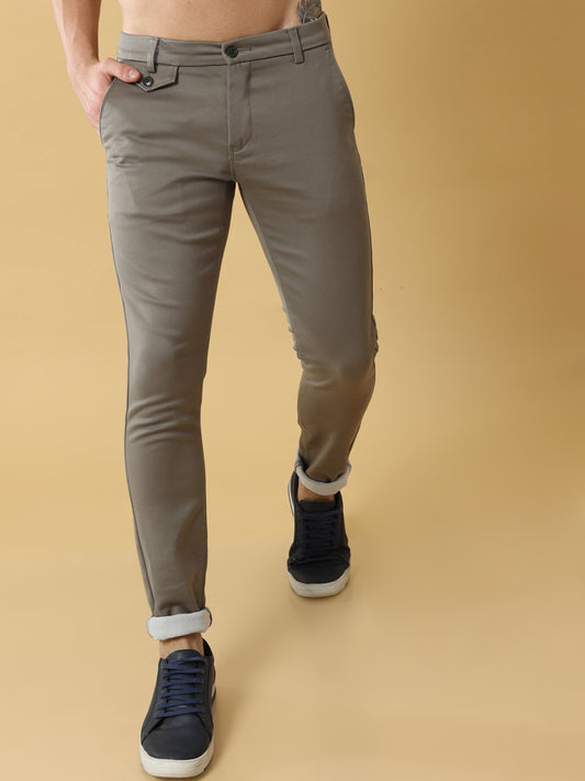 Double Cloth Cotton Sage Green Trouser