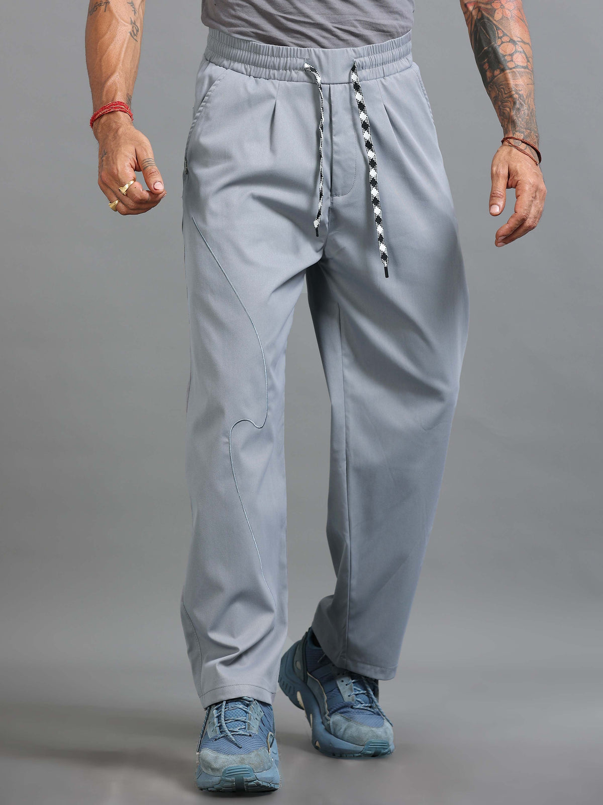 Flowstate Relaxed Trouser In Light Grey