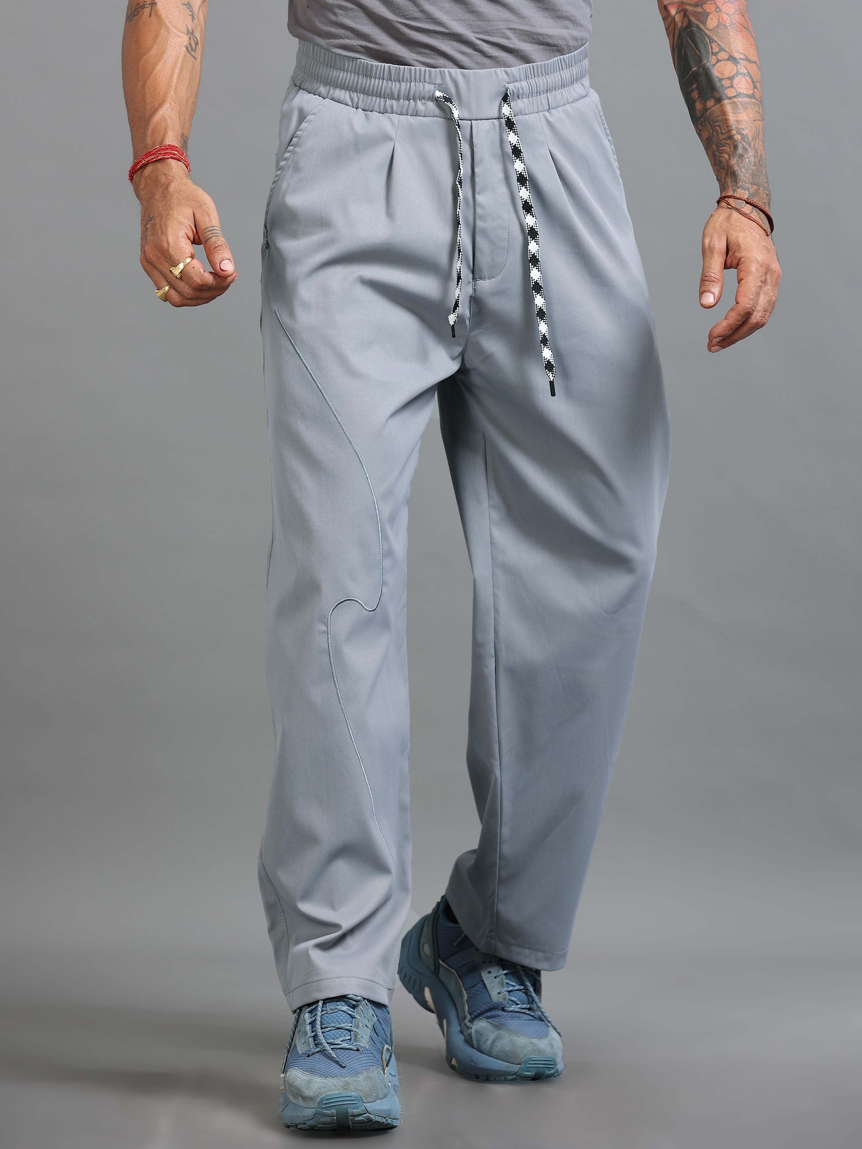Flowstate Relaxed Trouser In Light Grey