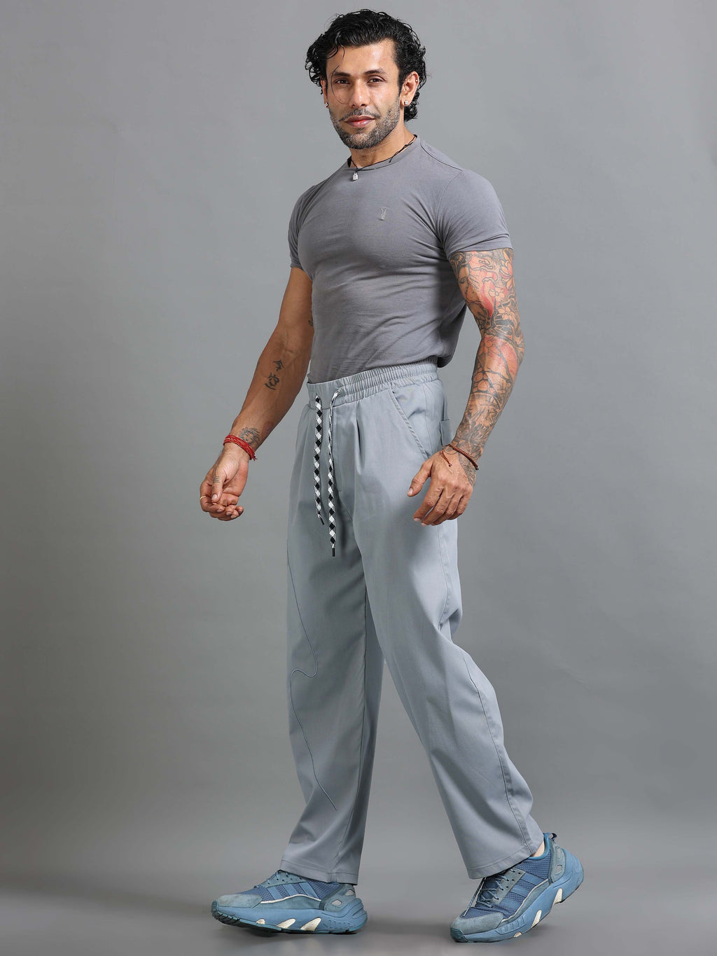 Flowstate Relaxed Trouser In Light Grey
