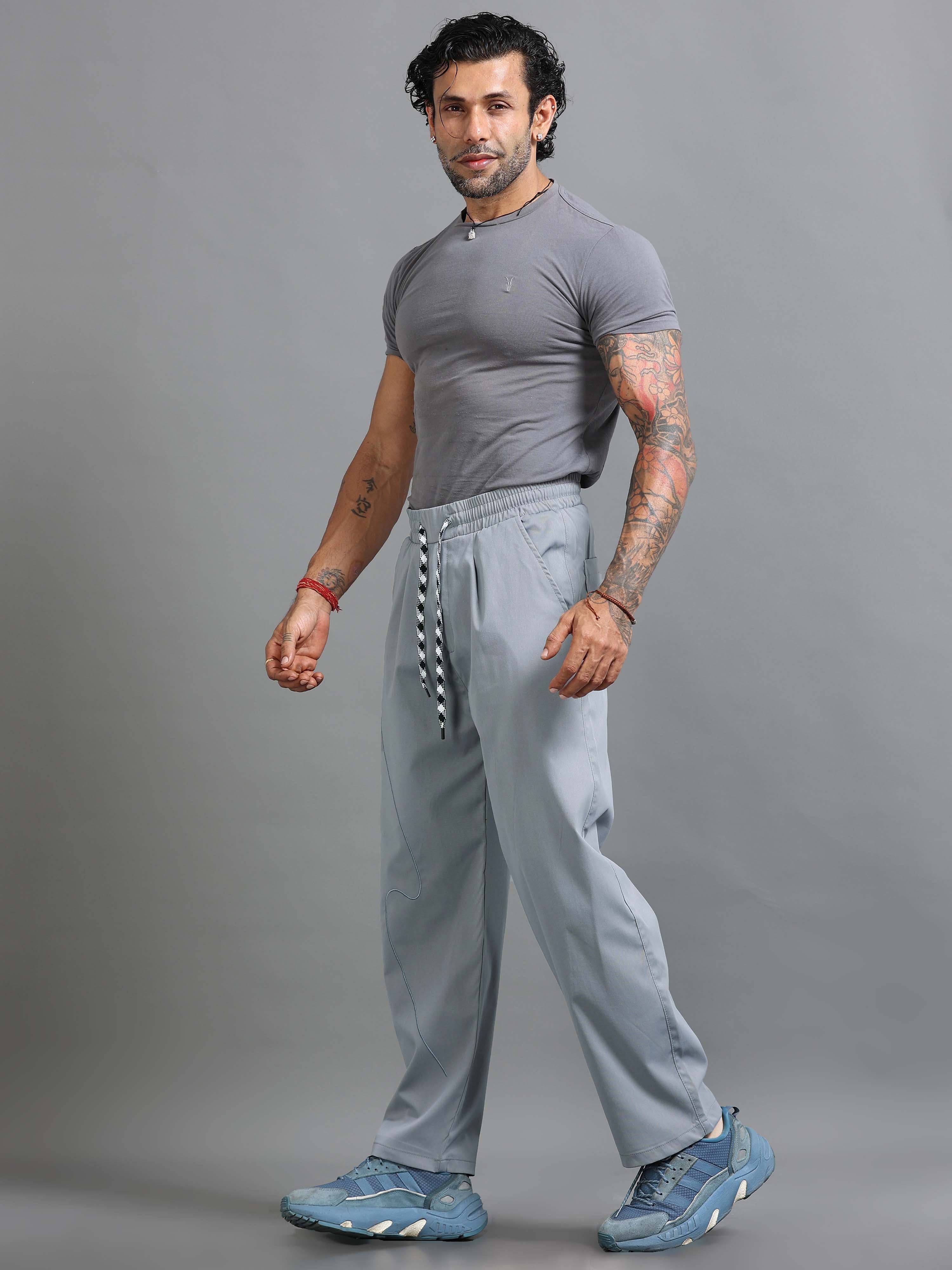 Flowstate Relaxed Trouser In Light Grey