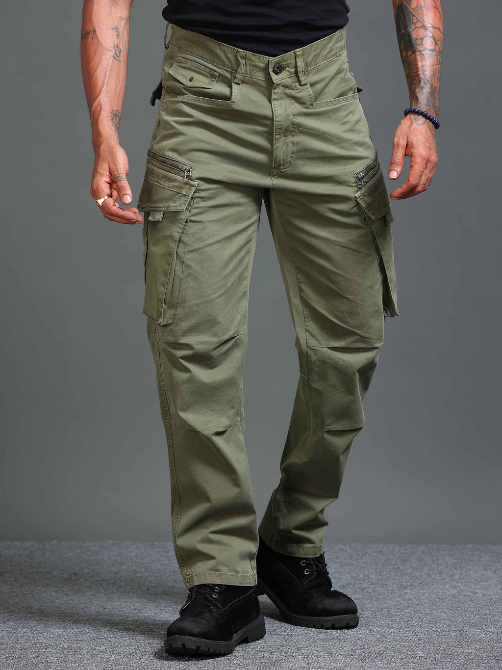 Rugged Zip Cargo Pant in Light Olive