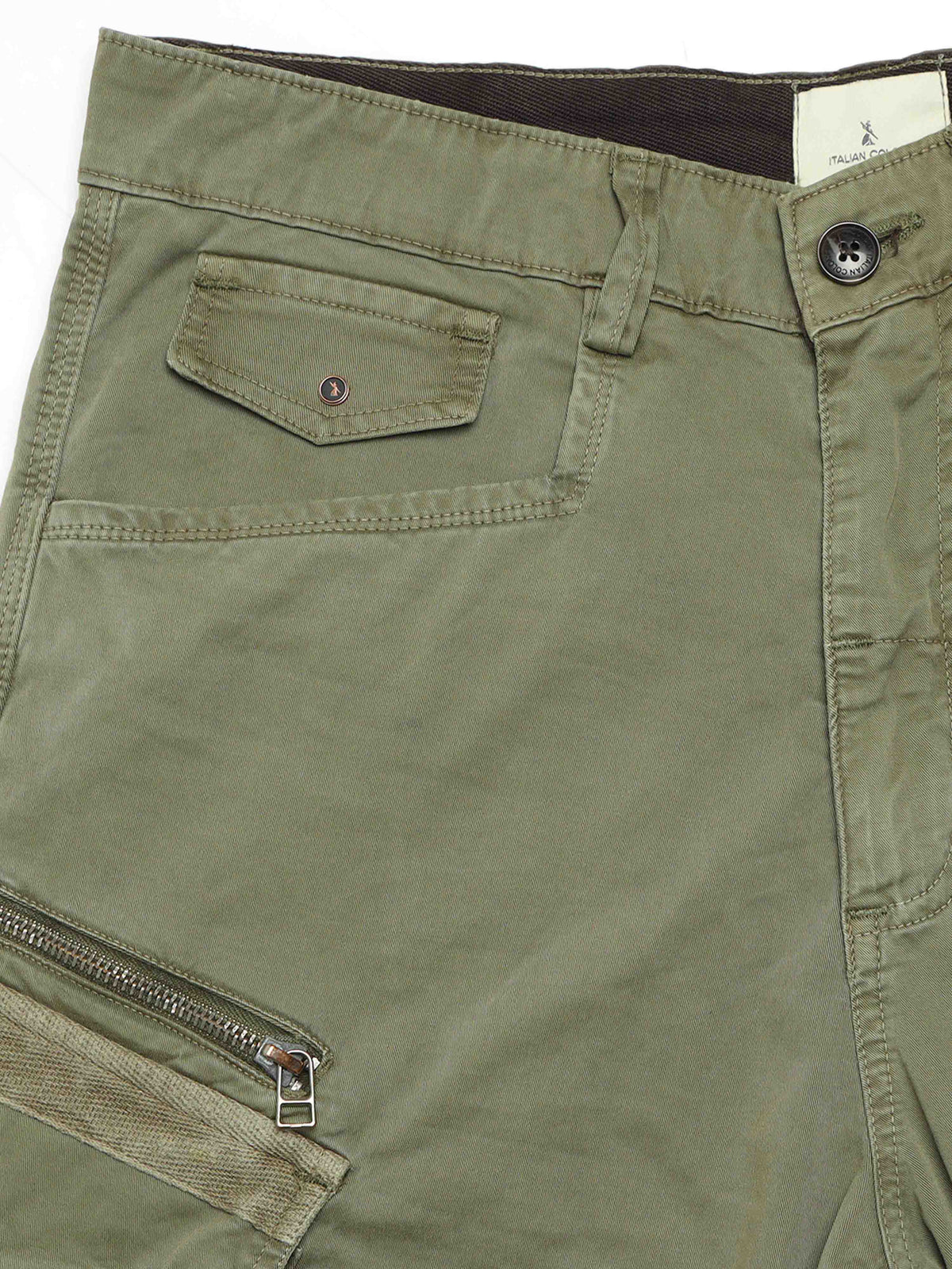 Rugged Zip Cargo Pants In Sand Beige