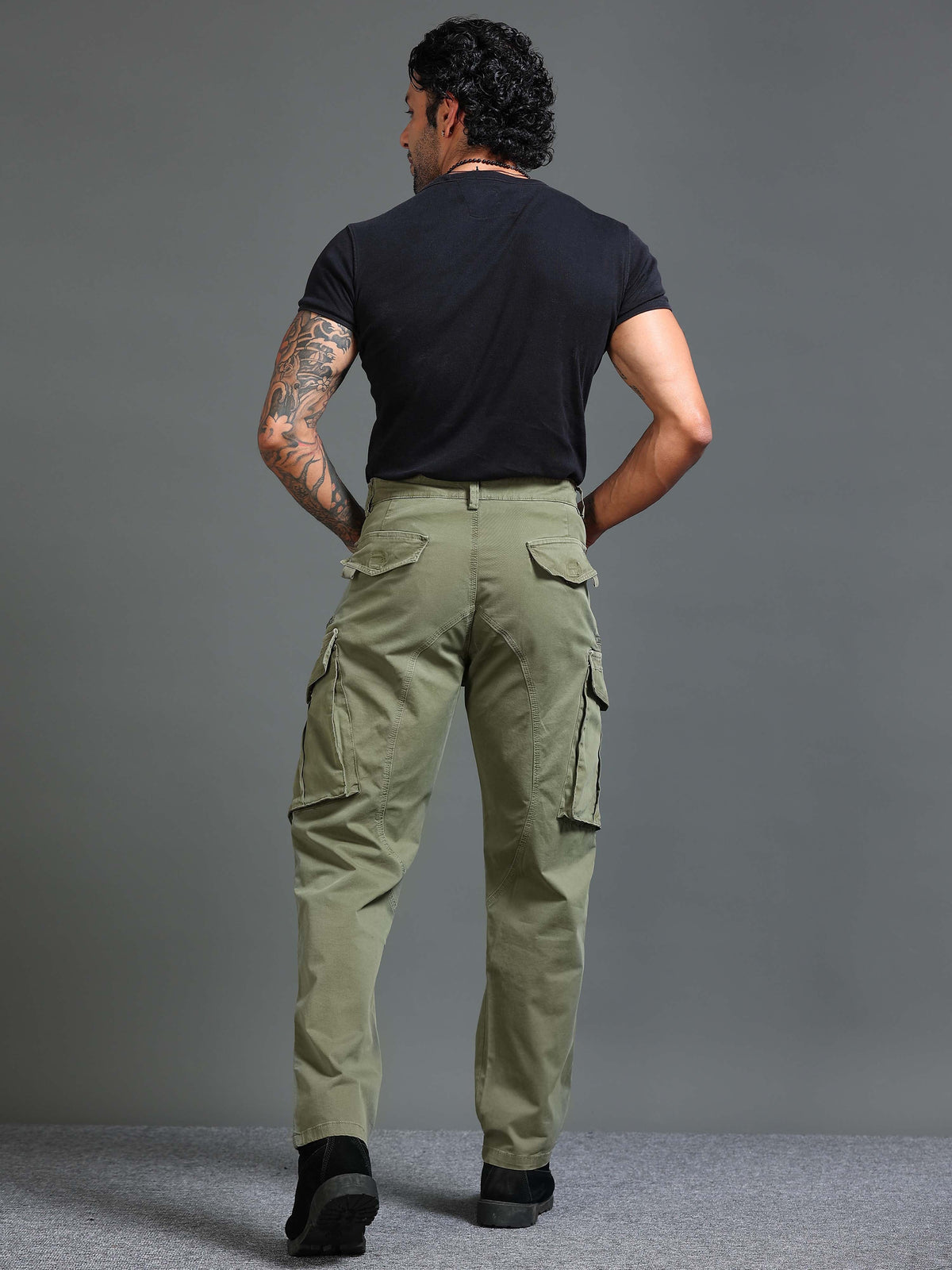 Rugged Zip Cargo Pants In Sand Beige