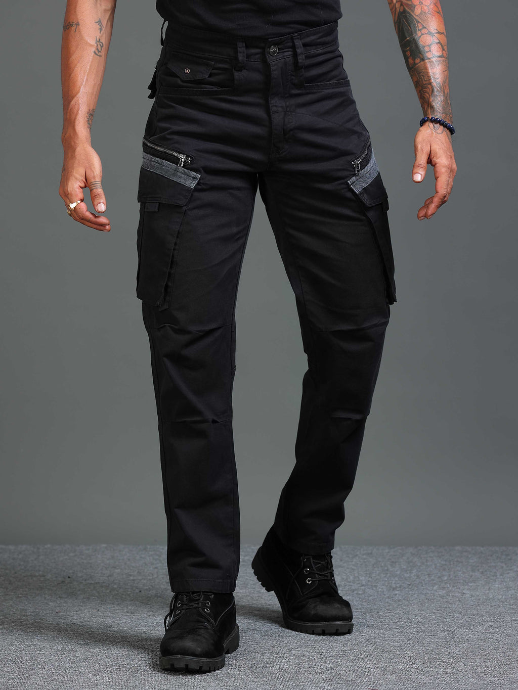 Rugged Zip Cargo Pant in Black (Taped Edition)