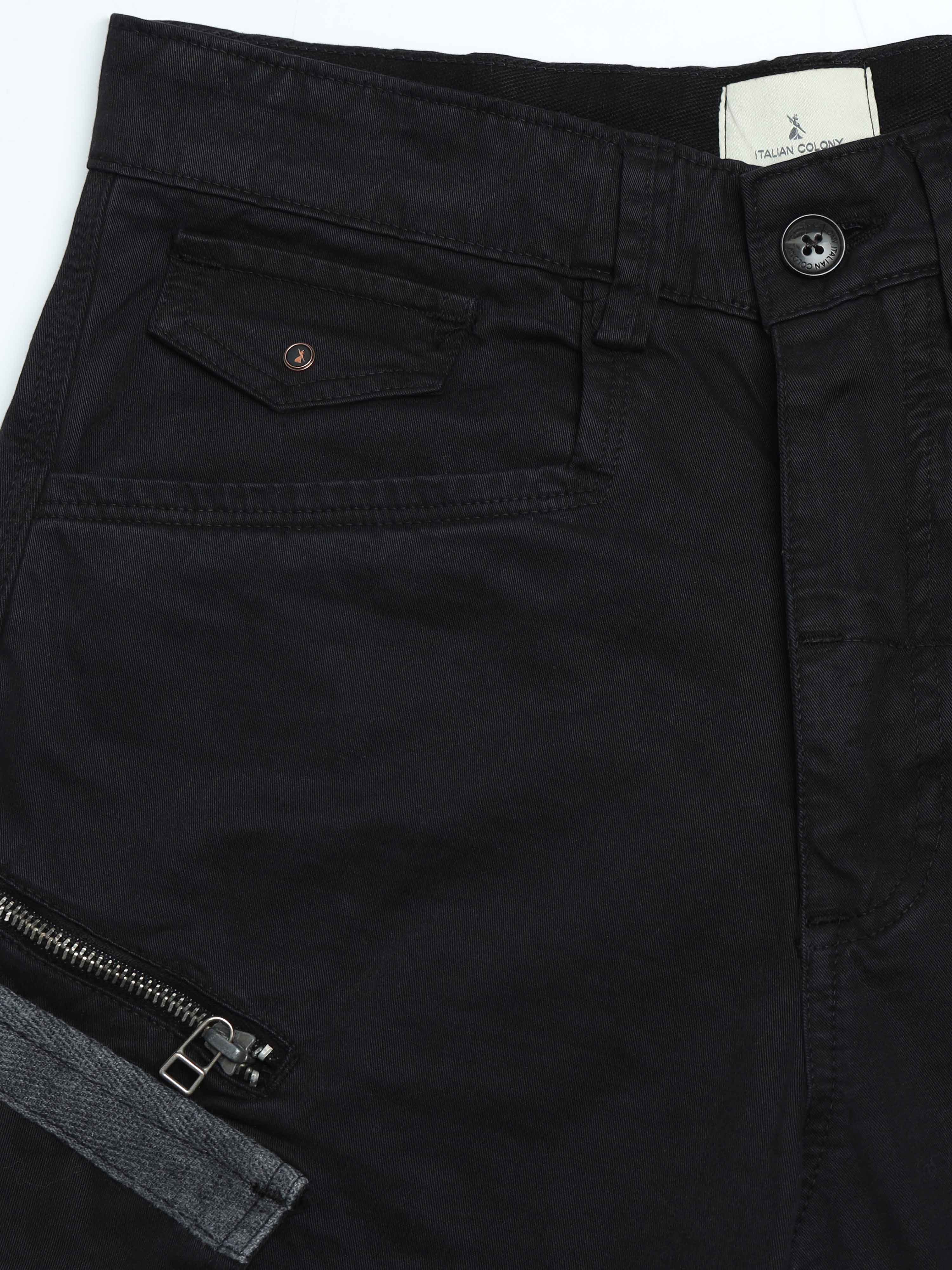 Rugged Zip Cargo Pant in Black (Taped Edition)